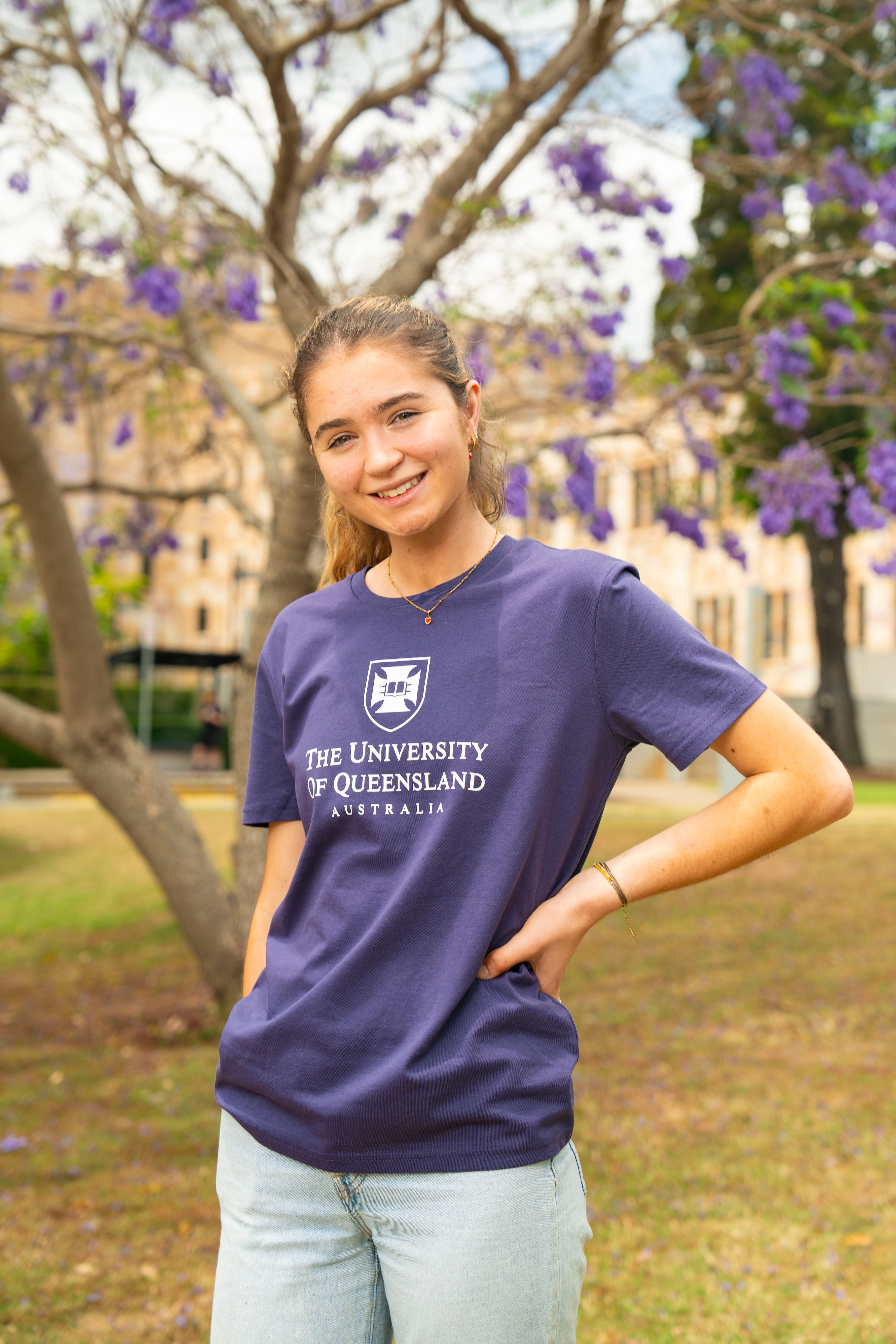UQ Shield Unisex Tee - Purple - Big Logo
