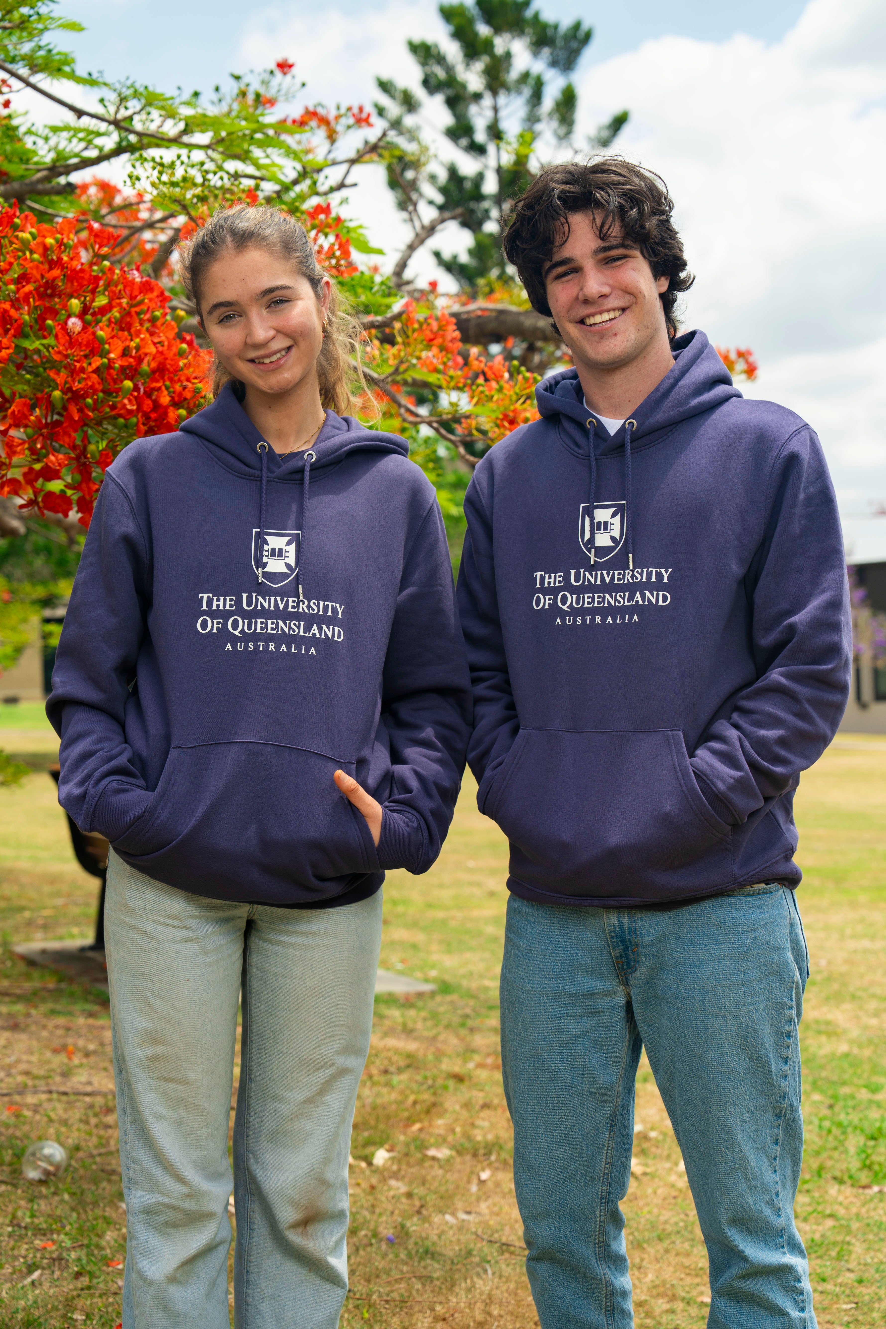 UQ Shield Unisex Hoodie - Purple - Big Logo