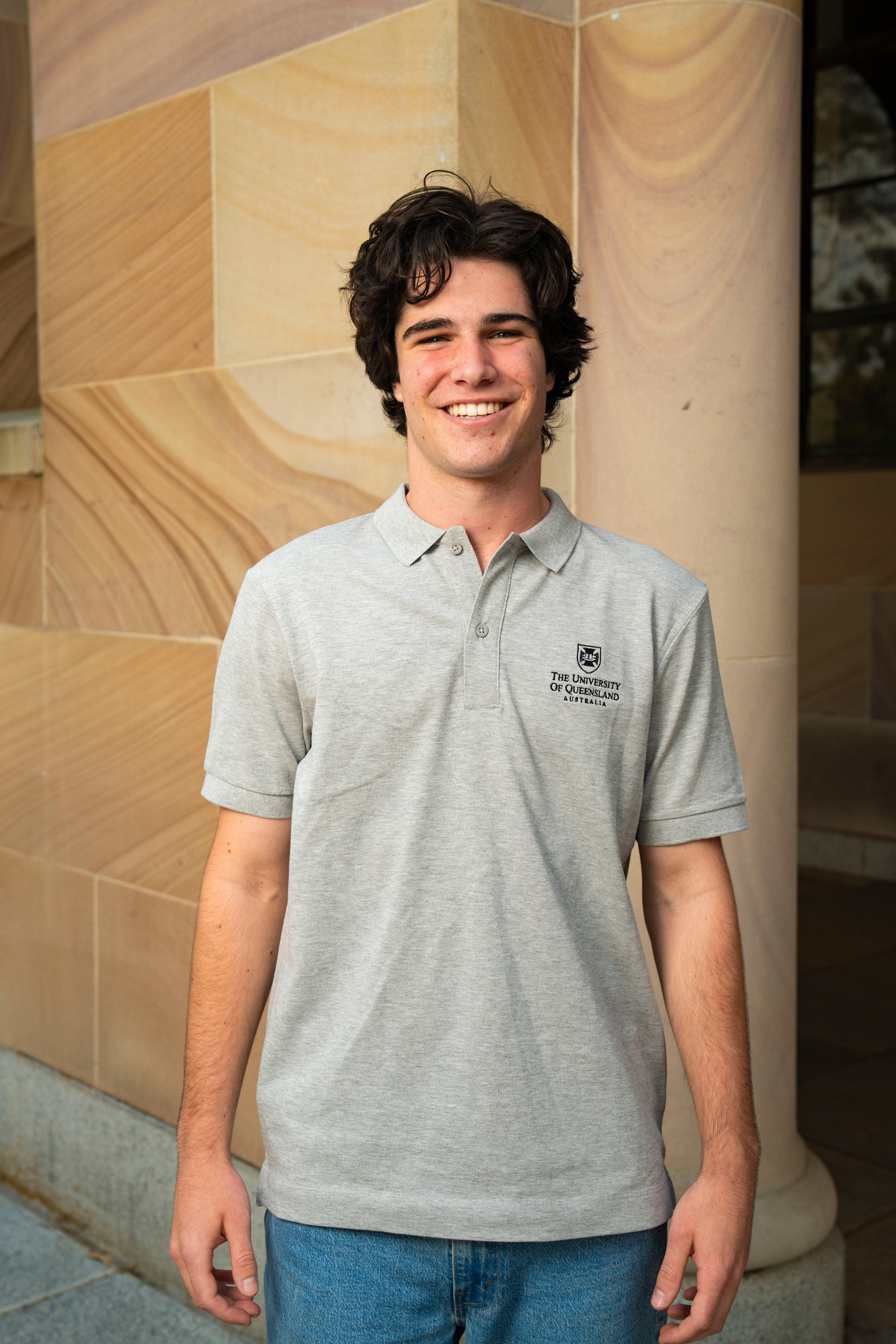 UQ Shield Mens Polo - Grey