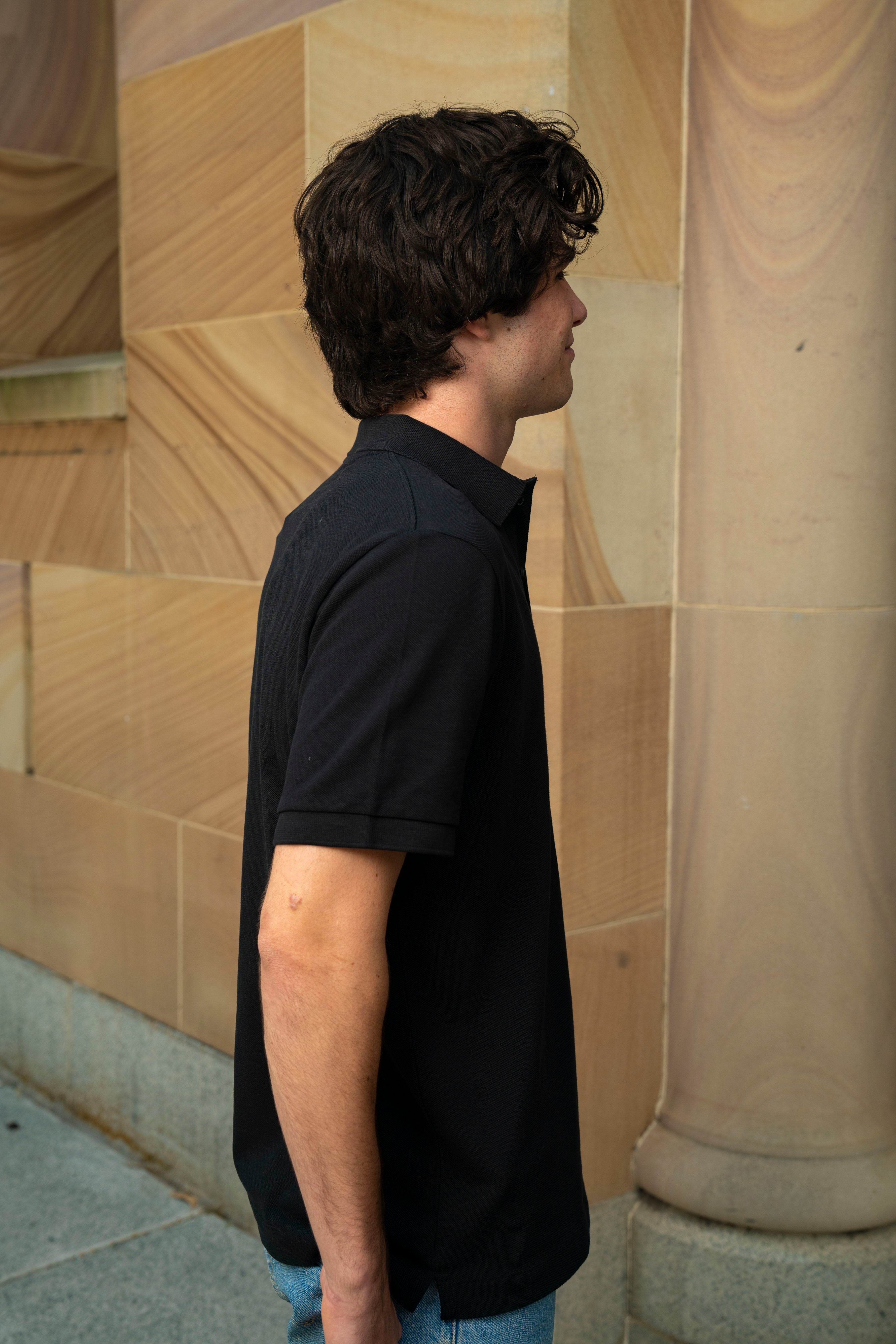 UQ Shield Mens Polo - Black