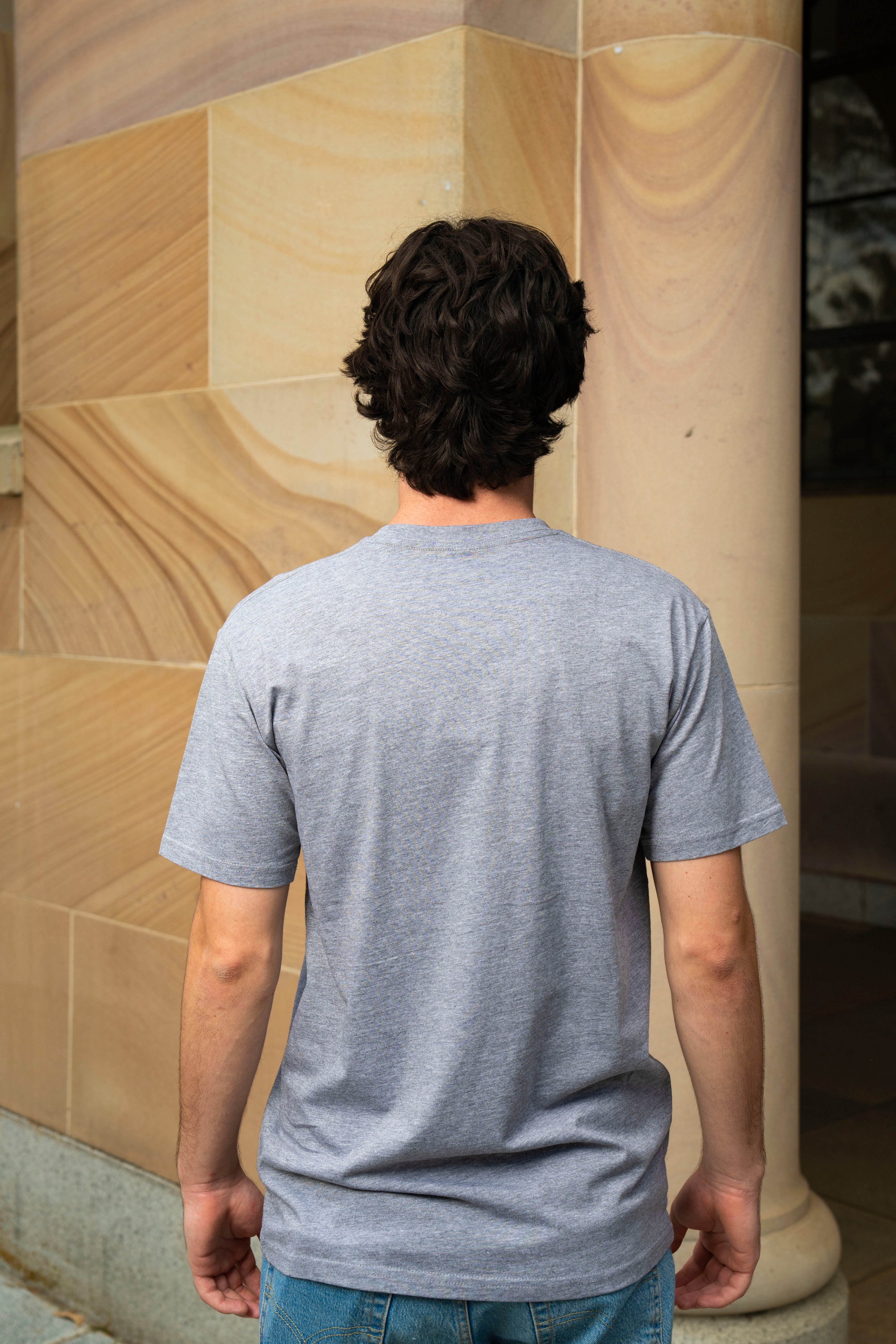 UQ Shield Unisex Tee - Grey/Purple