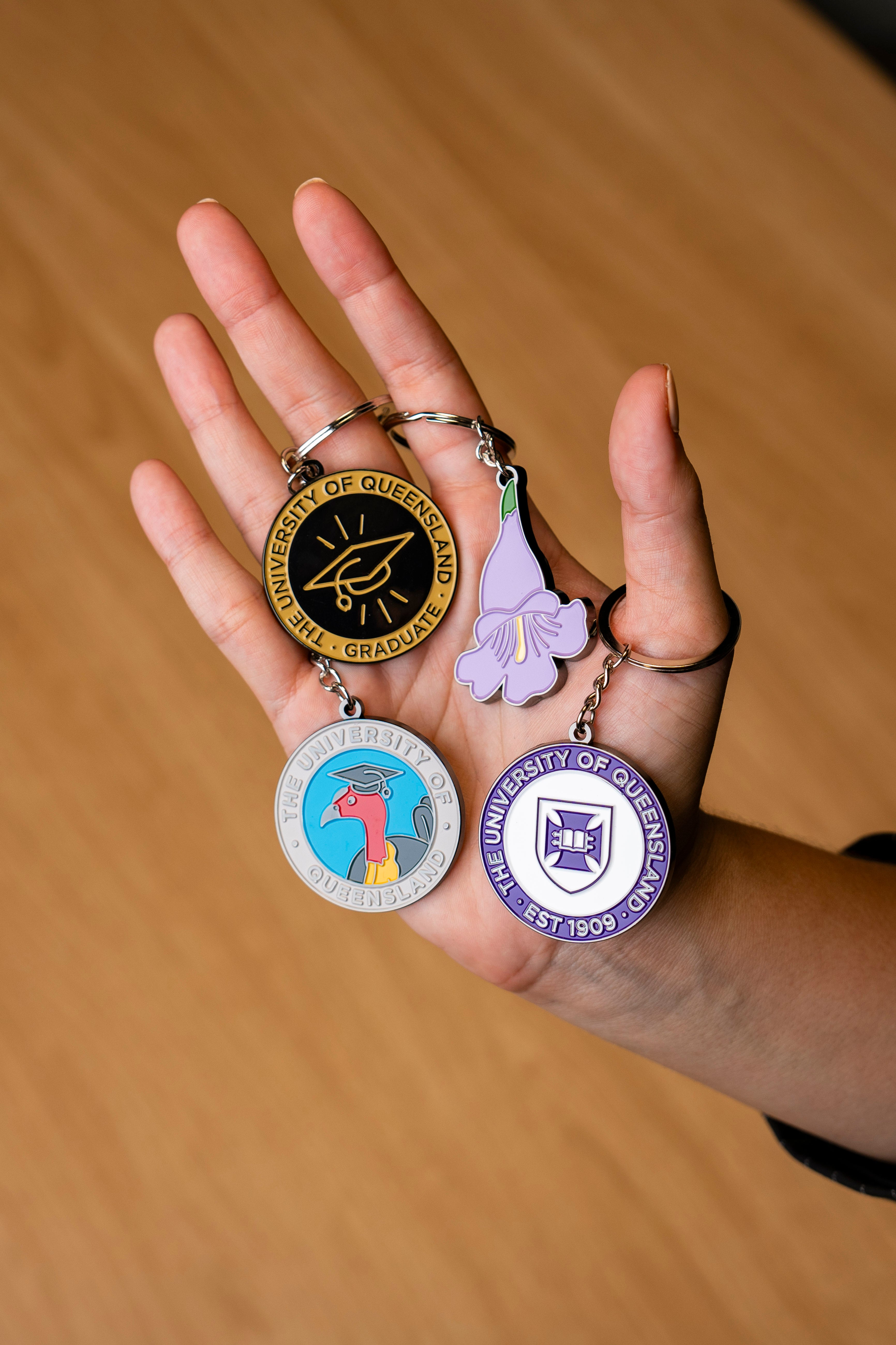 UQ Shield Keyring - Purple