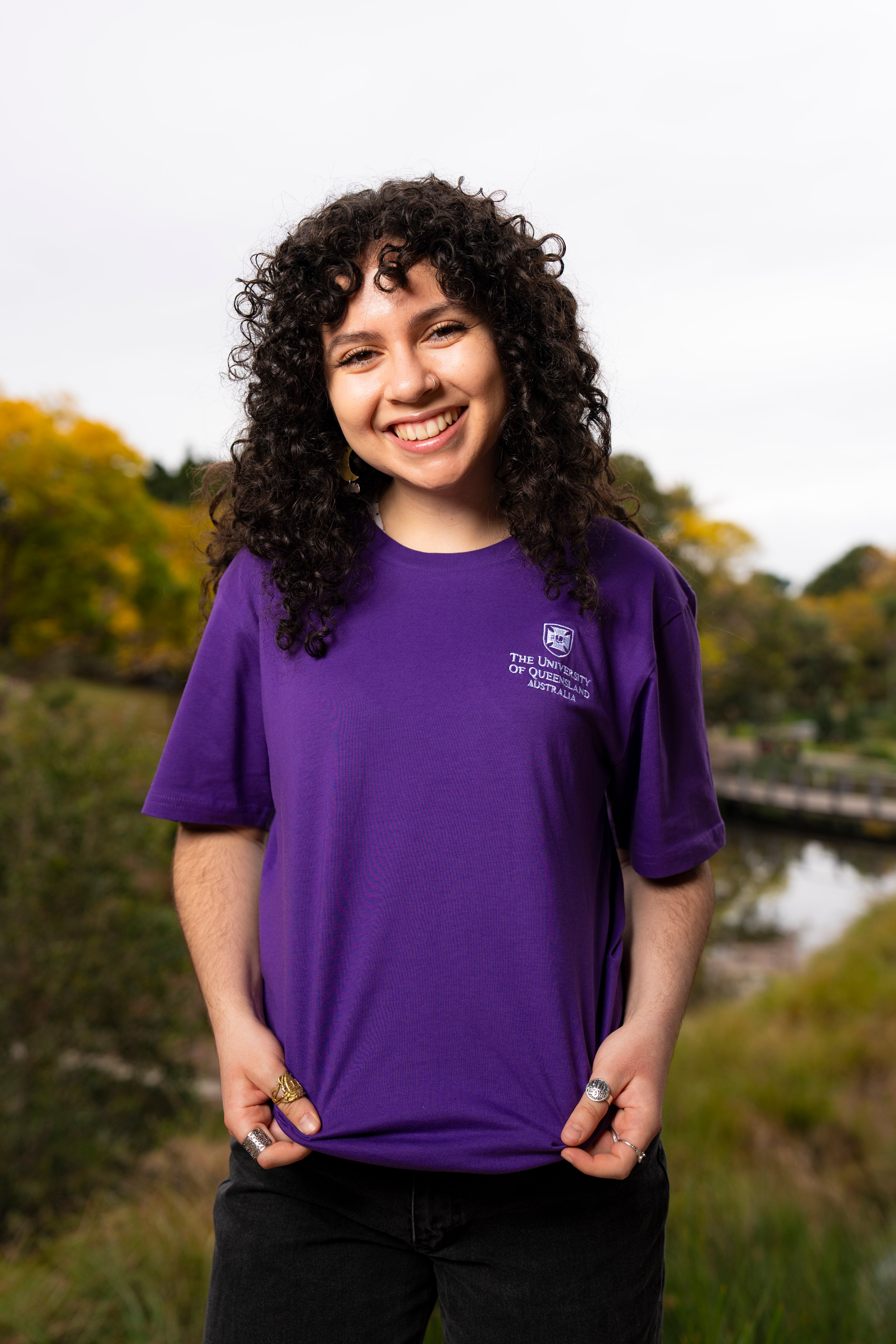 UQ Shield Embroidered Tee - Purple