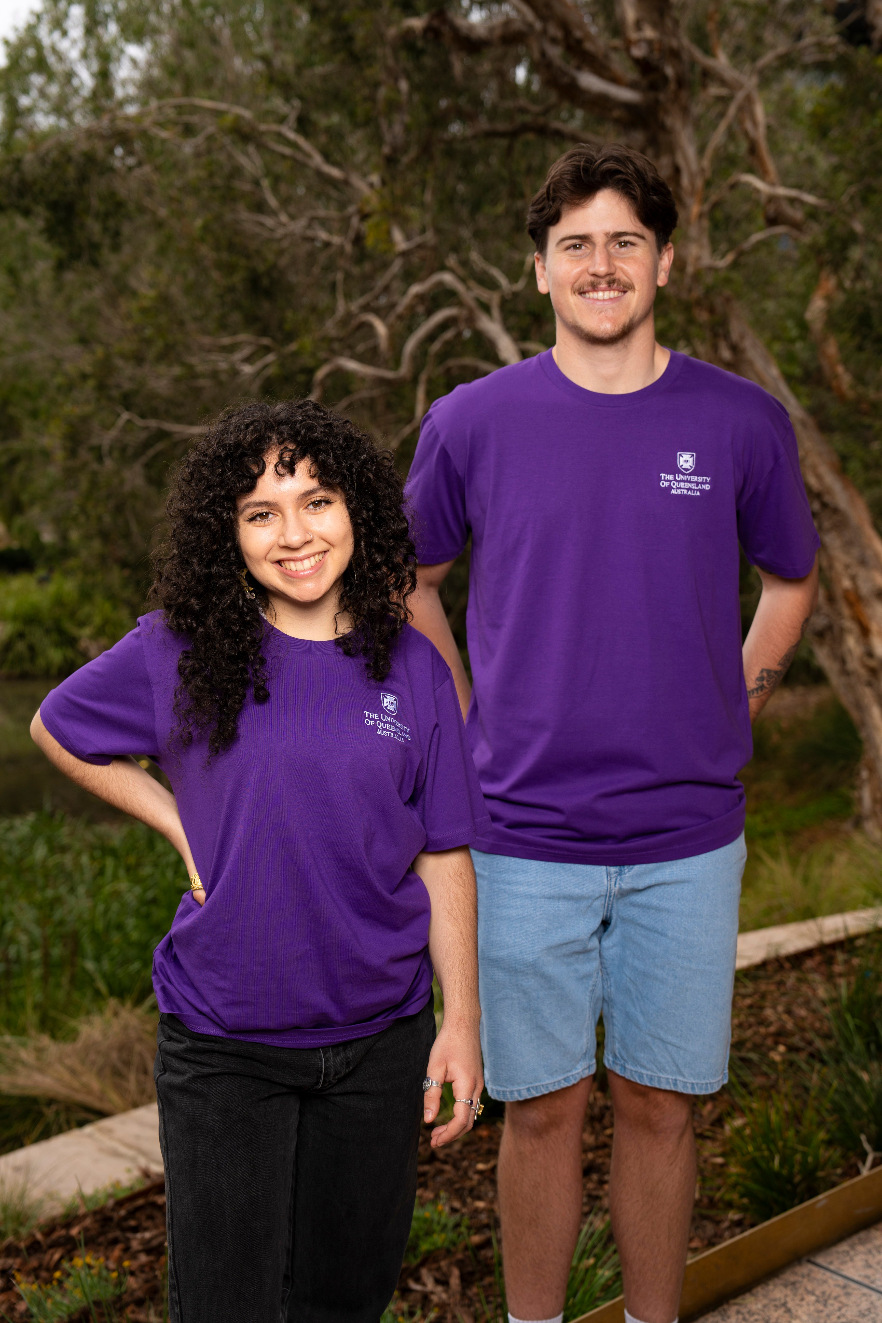 UQ Shield Embroidered Tee - Purple