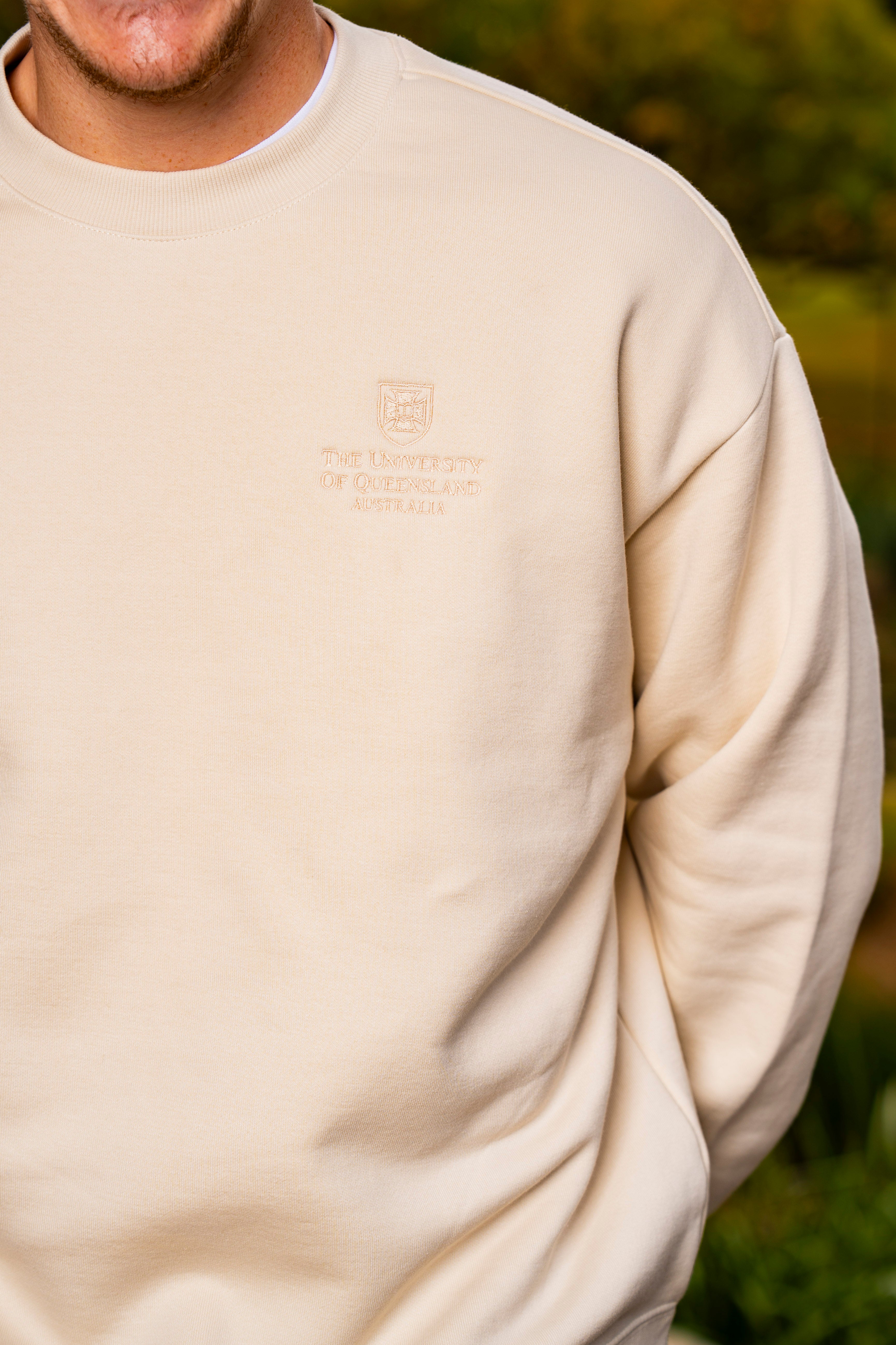 UQ Shield Embroidered Sweater - Ecru