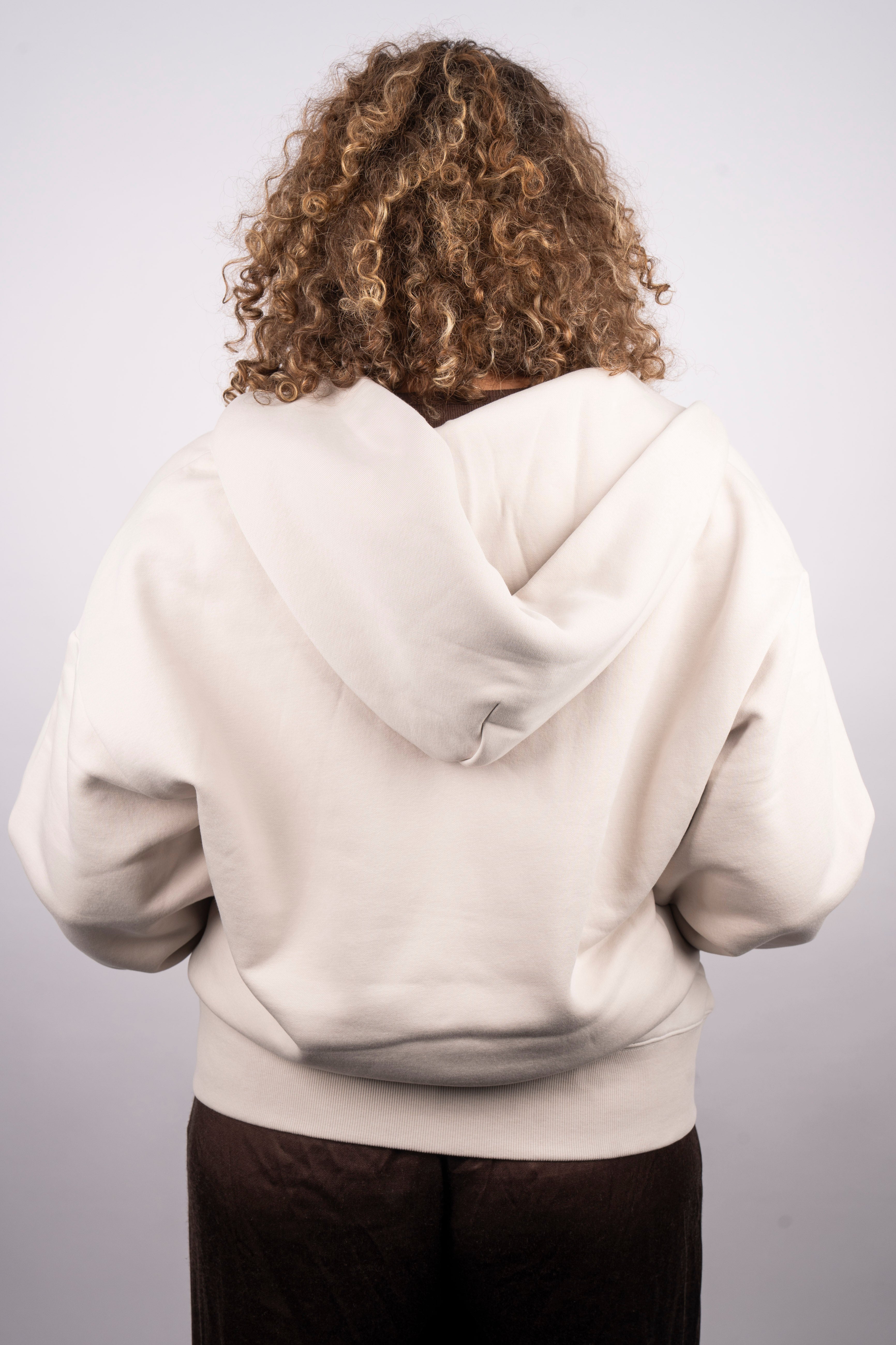 UQ Shield Oversized Zip Through Hoodie - Bone