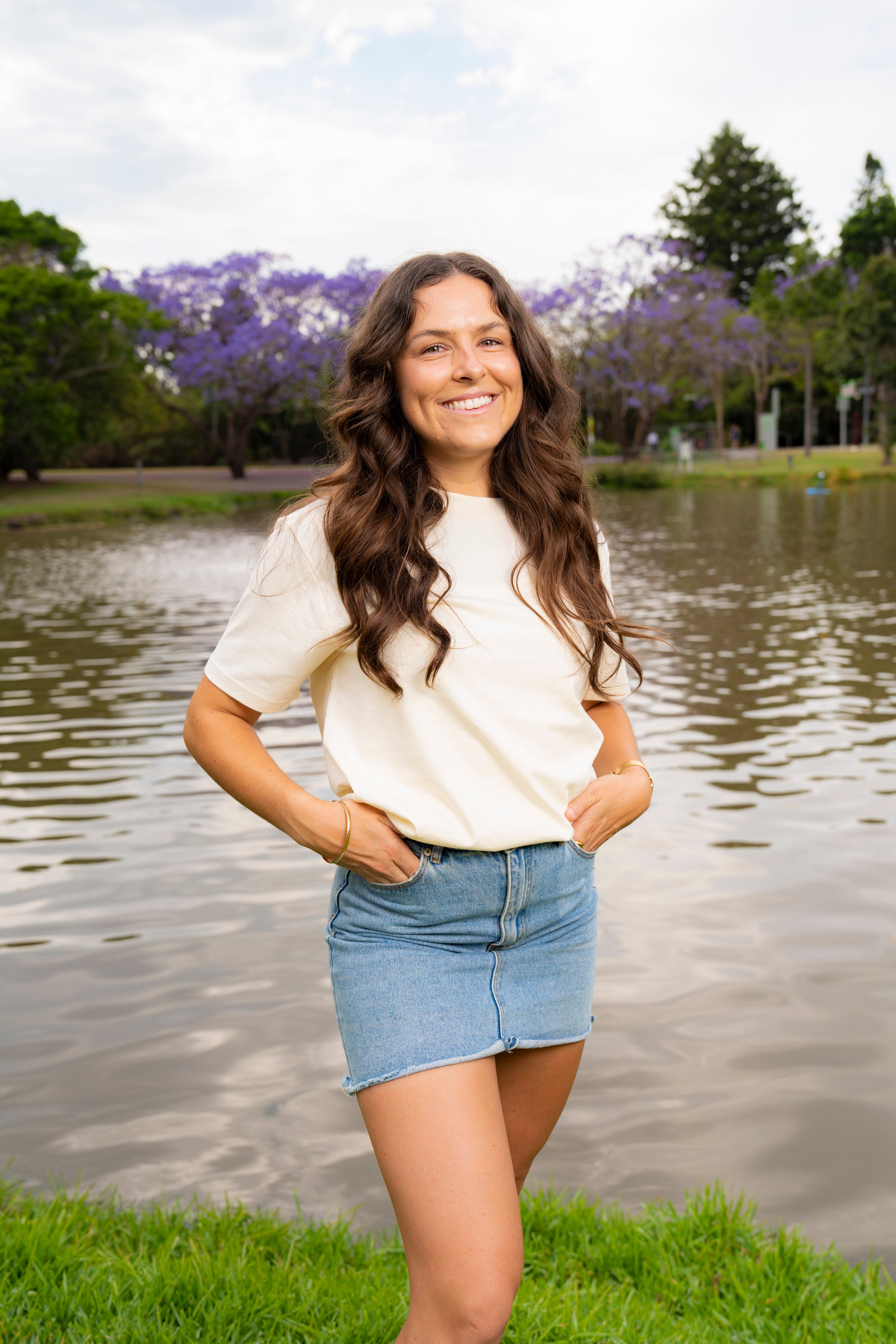 UQ Shield Embroidered Tee - Sandstone