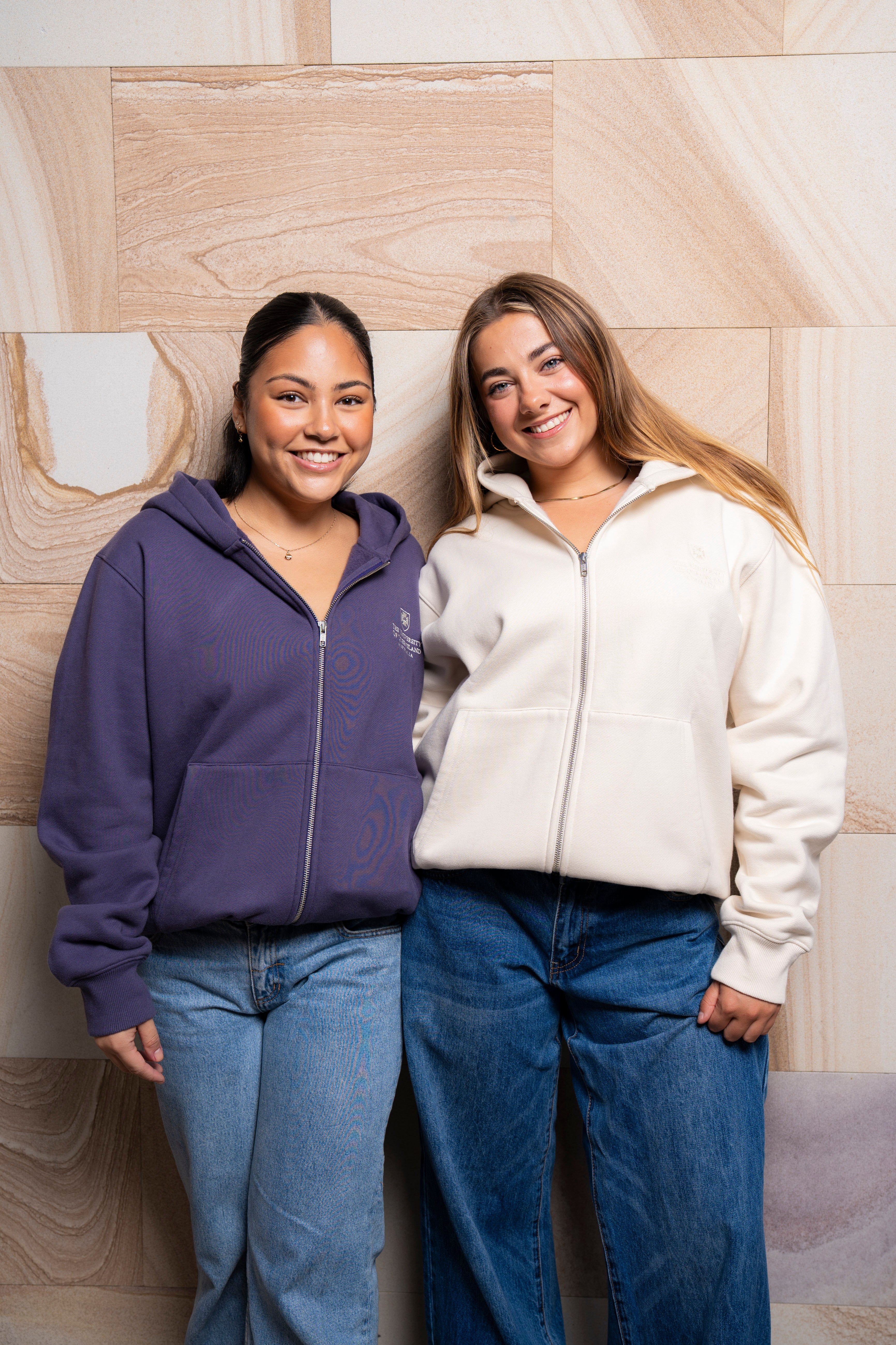 UQ Shield Oversized Zip Through Hoodie - Purple