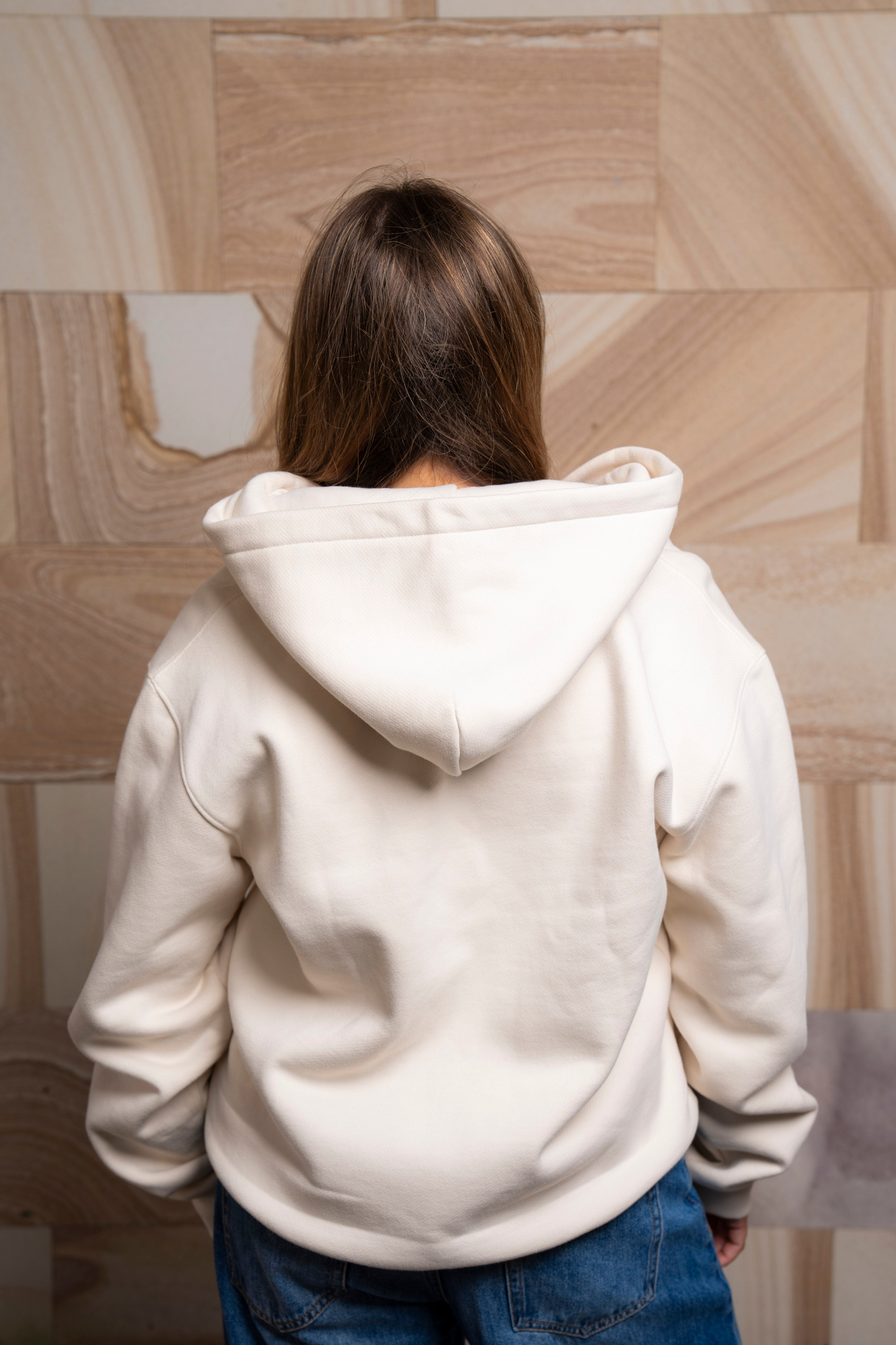 UQ Shield Oversized Zip Through Hoodie - Ecru