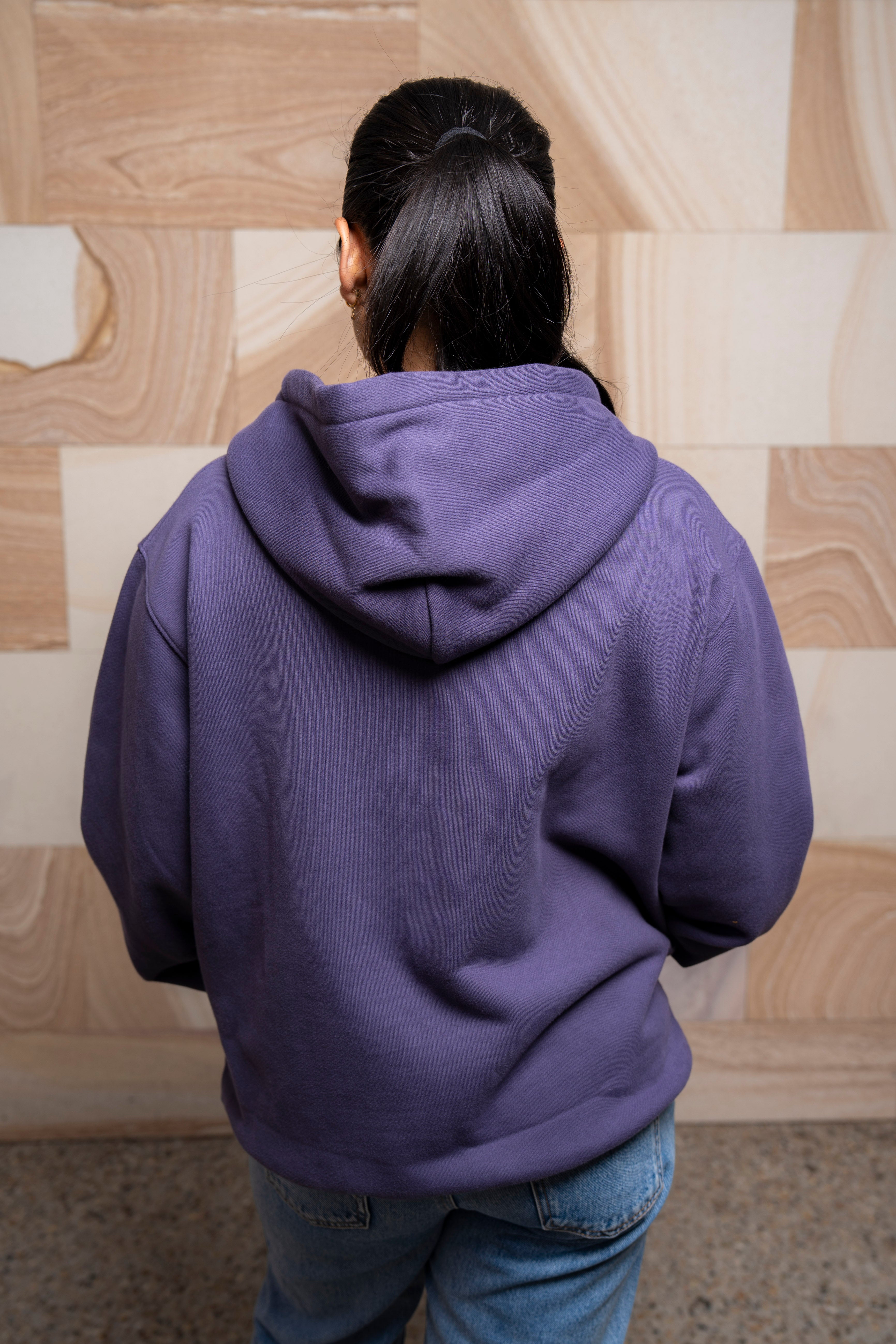 UQ Shield Oversized Zip Through Hoodie - Purple