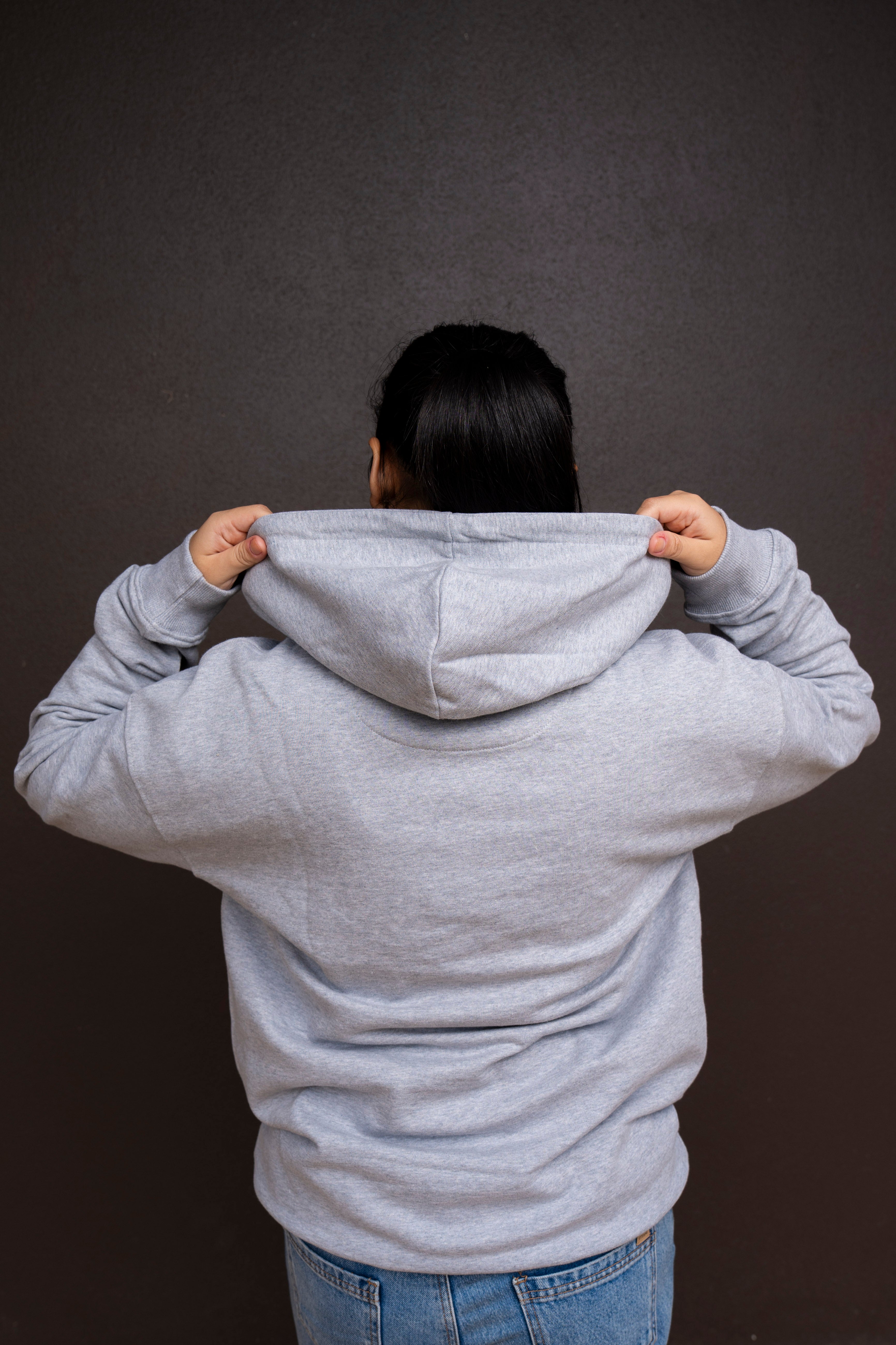 UQ Shield Unisex Hoodie - Grey/White