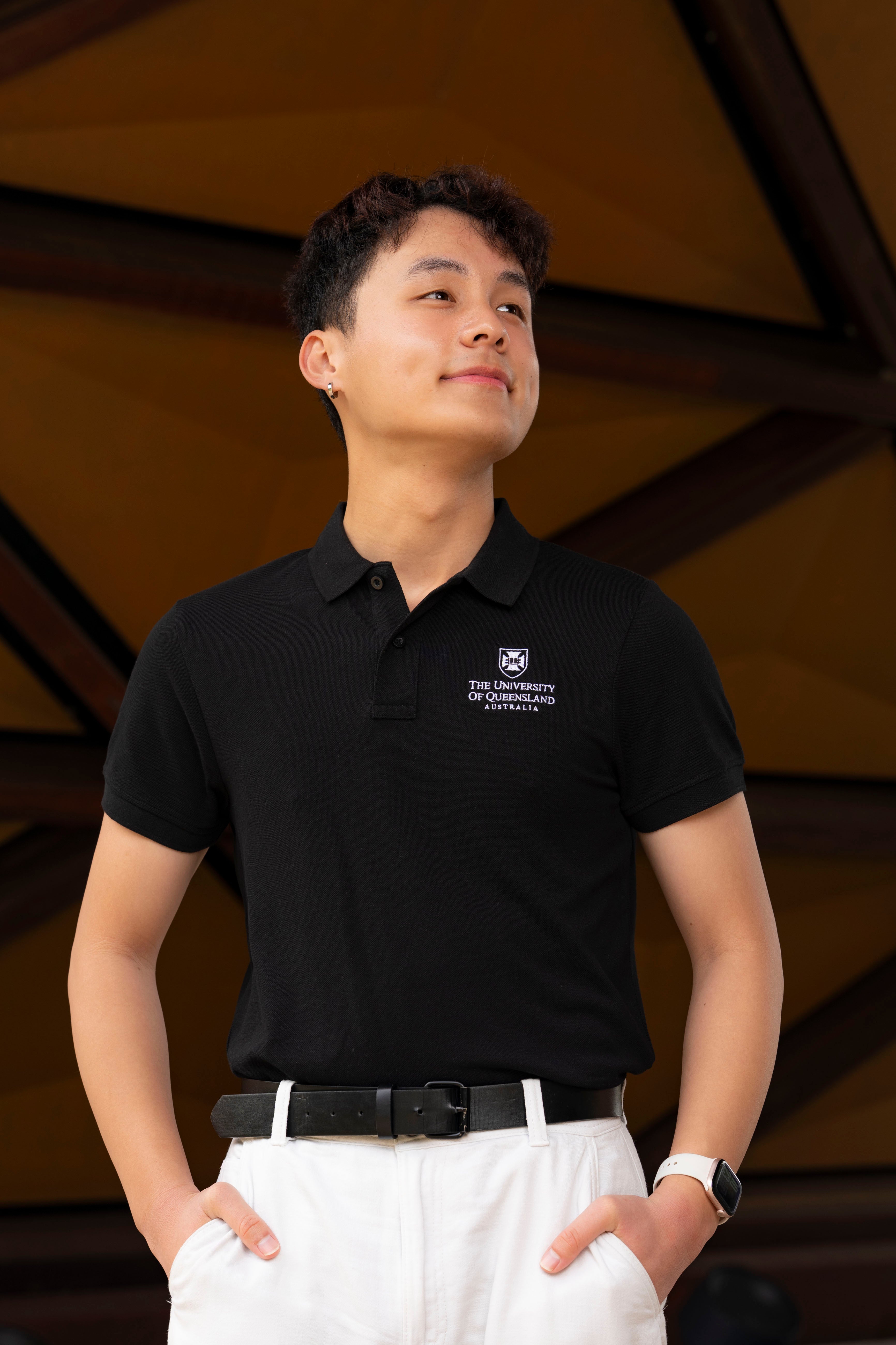 UQ Shield Mens Polo - Black