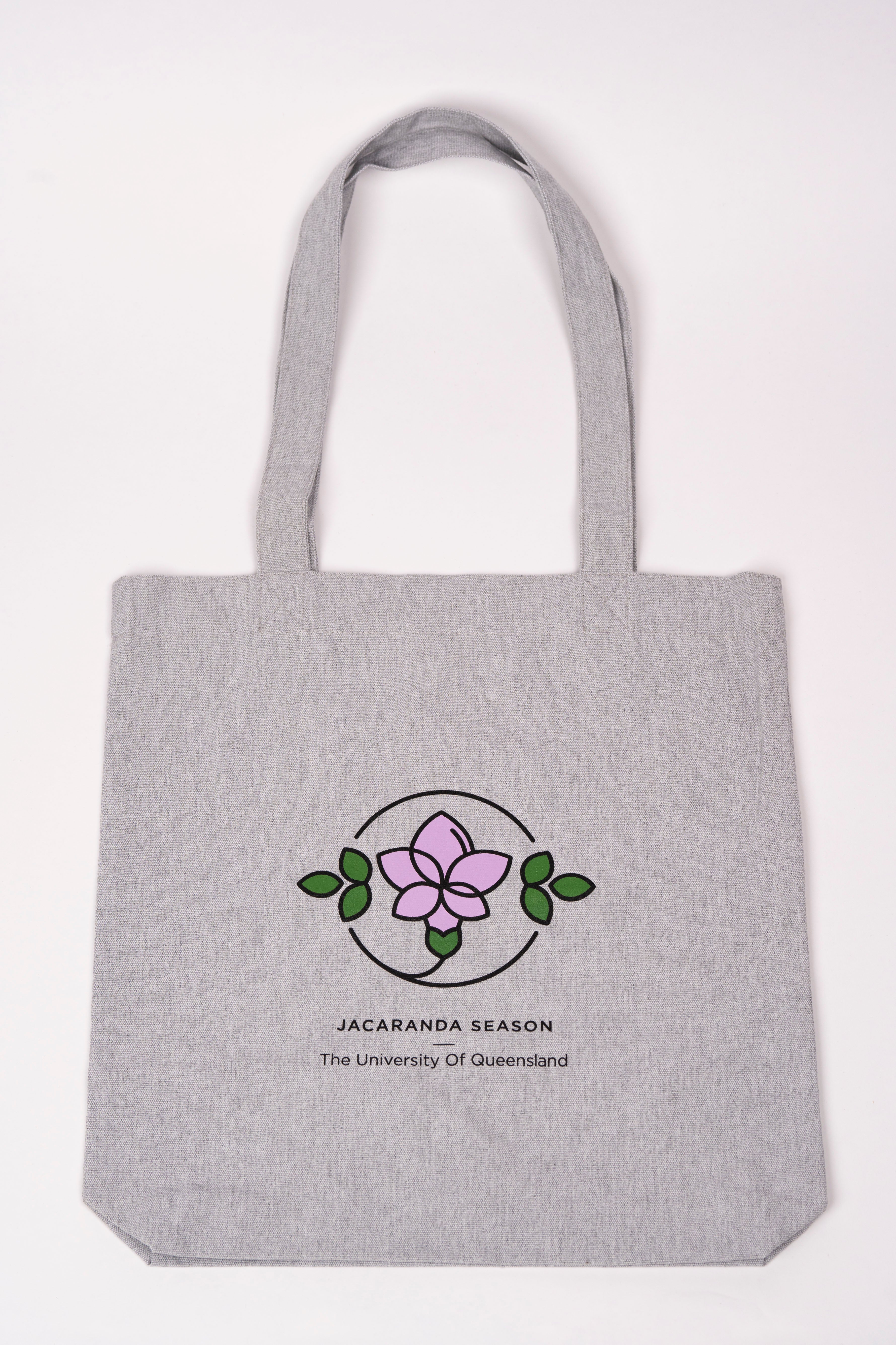 UQ Jacaranda Flower Tote - Grey