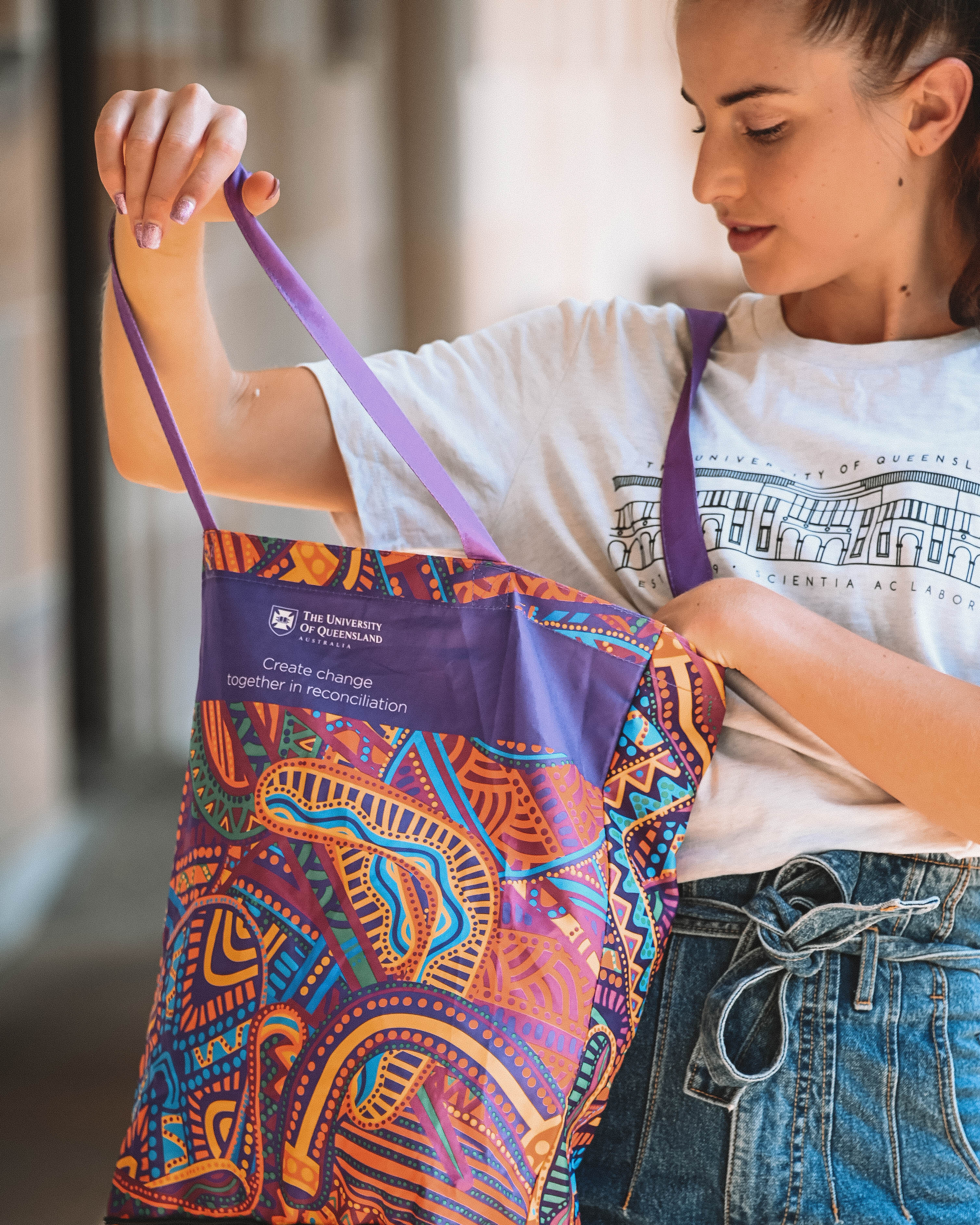 UQ RAP Cotton Zip Travel Tote