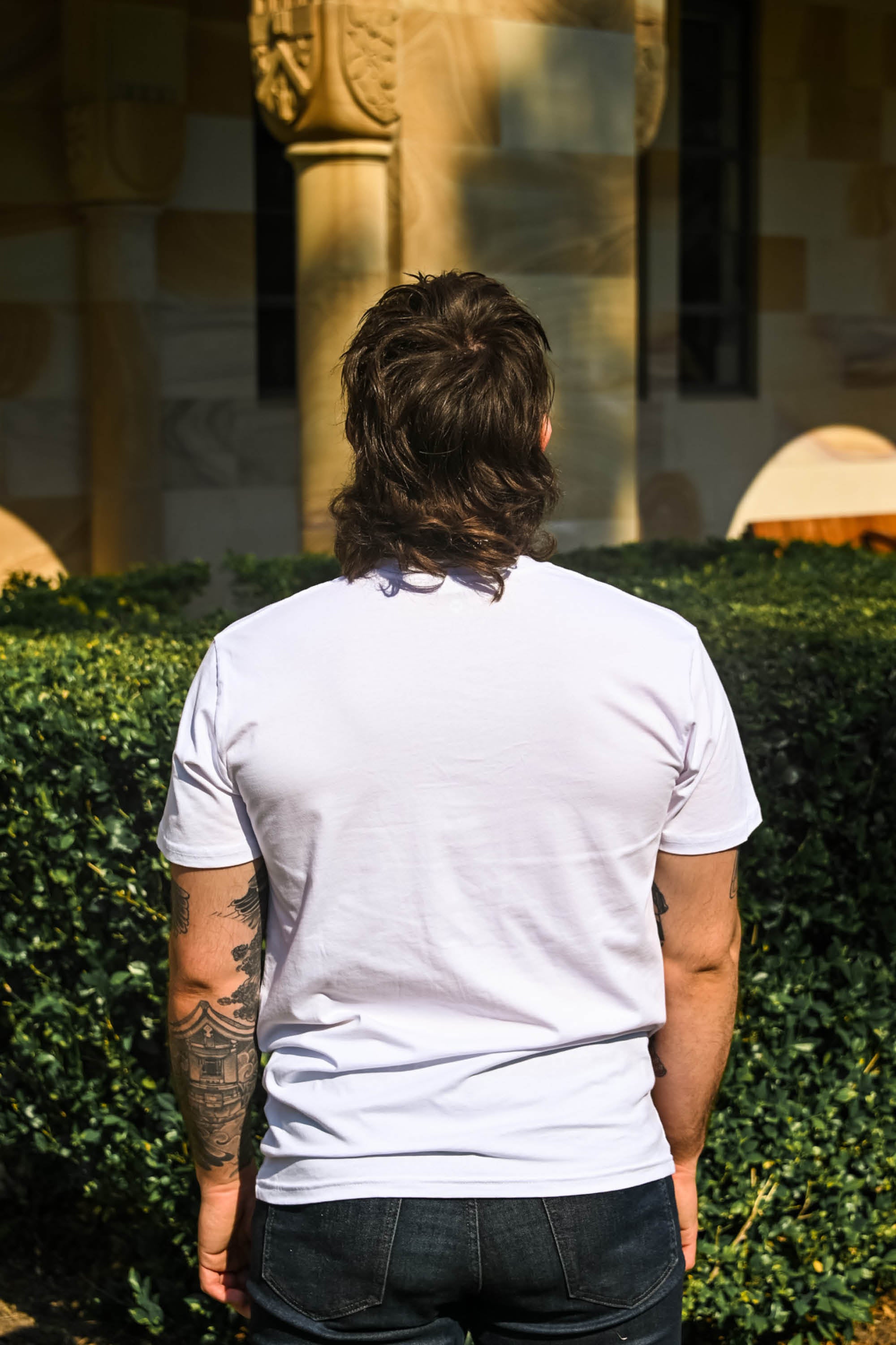 UQ Shield Unisex Tee - White - Big Logo