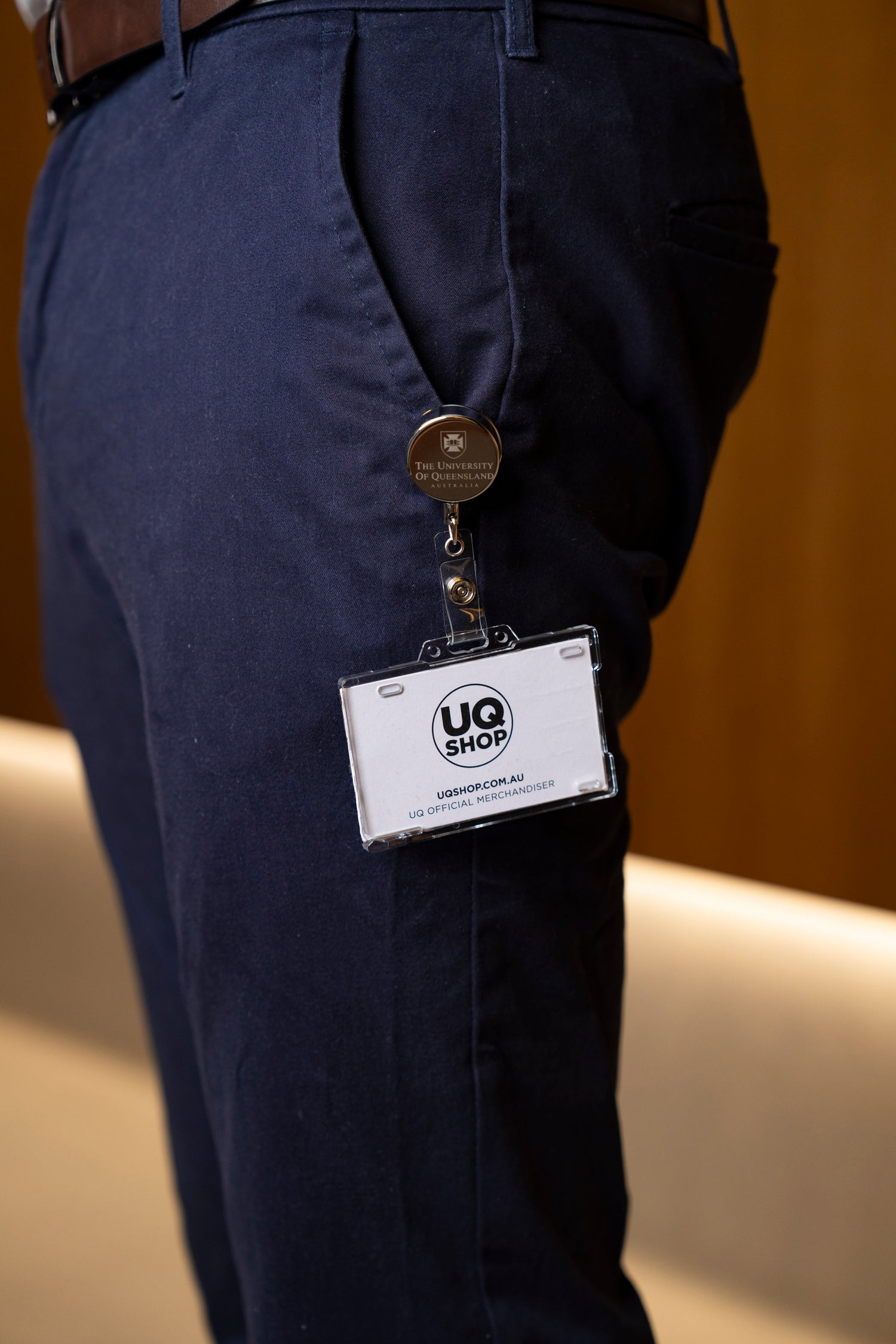 UQ Shield Metal Zip Pull Badge Holder
