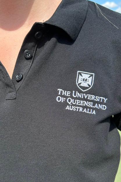 UQ Shield Womens Polo - Black