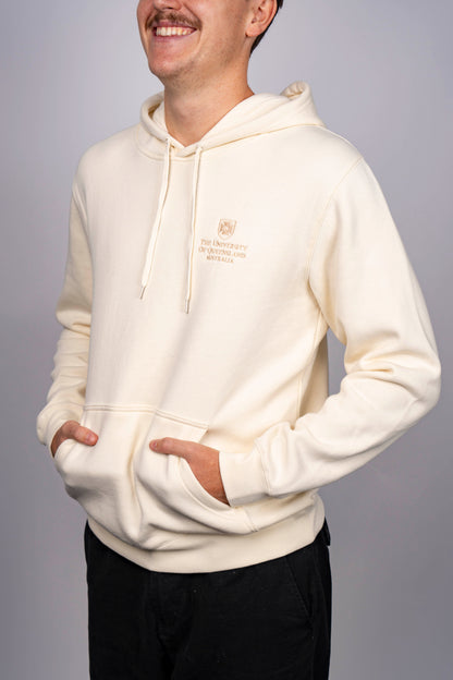 UQ Shield Embroidered Hoodie - Ecru