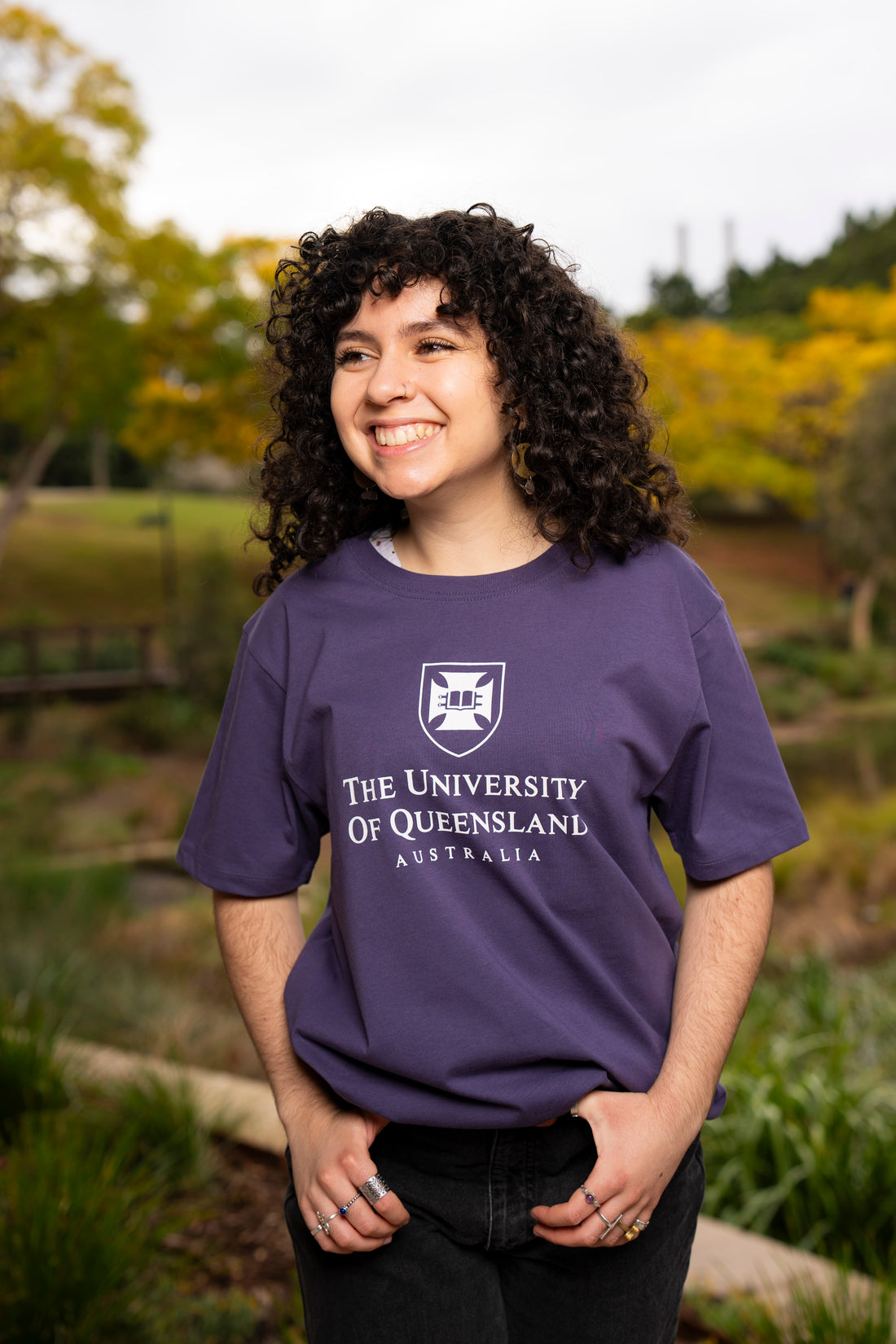 UQ Shield Unisex Tee - Purple - Big Logo