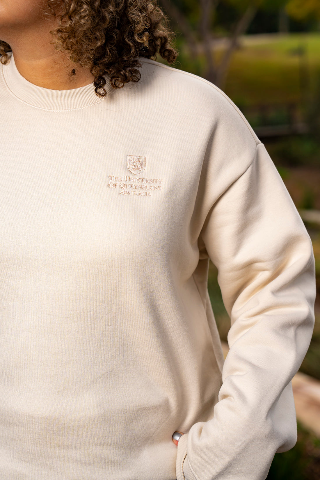 UQ Shield Embroidered Sweater - Ecru