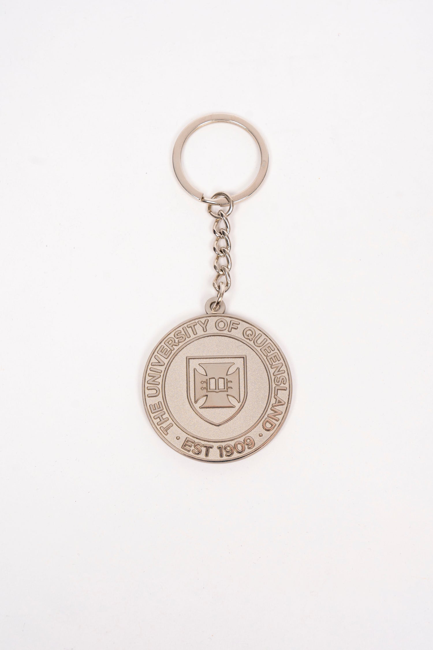 UQ Shield Keyring - Silver