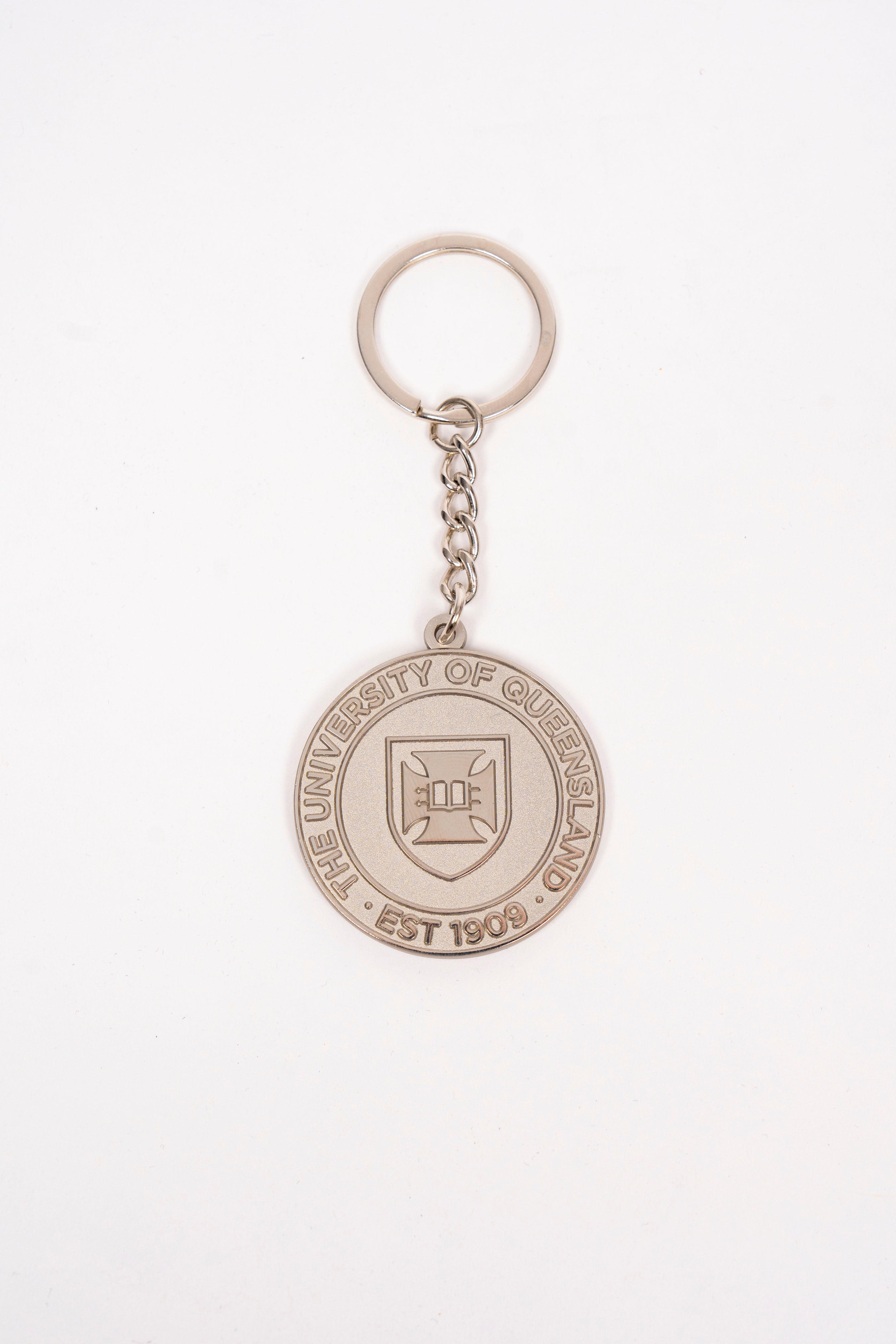 UQ Shield Keyring - Silver