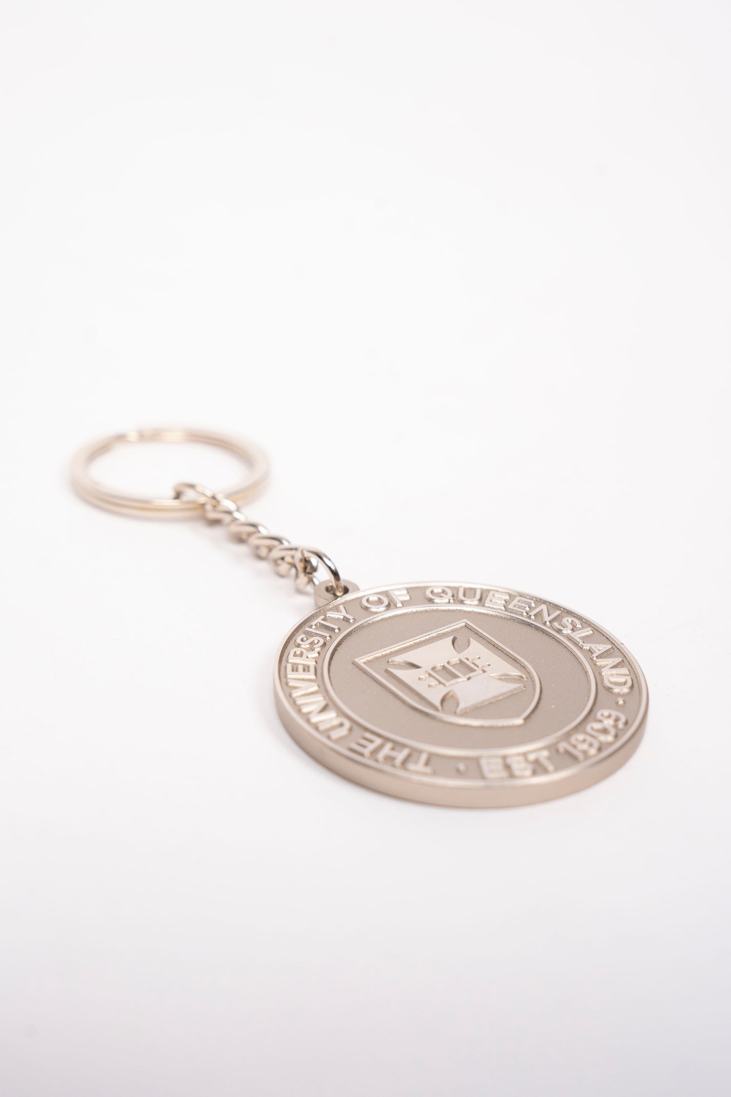 UQ Shield Keyring - Silver