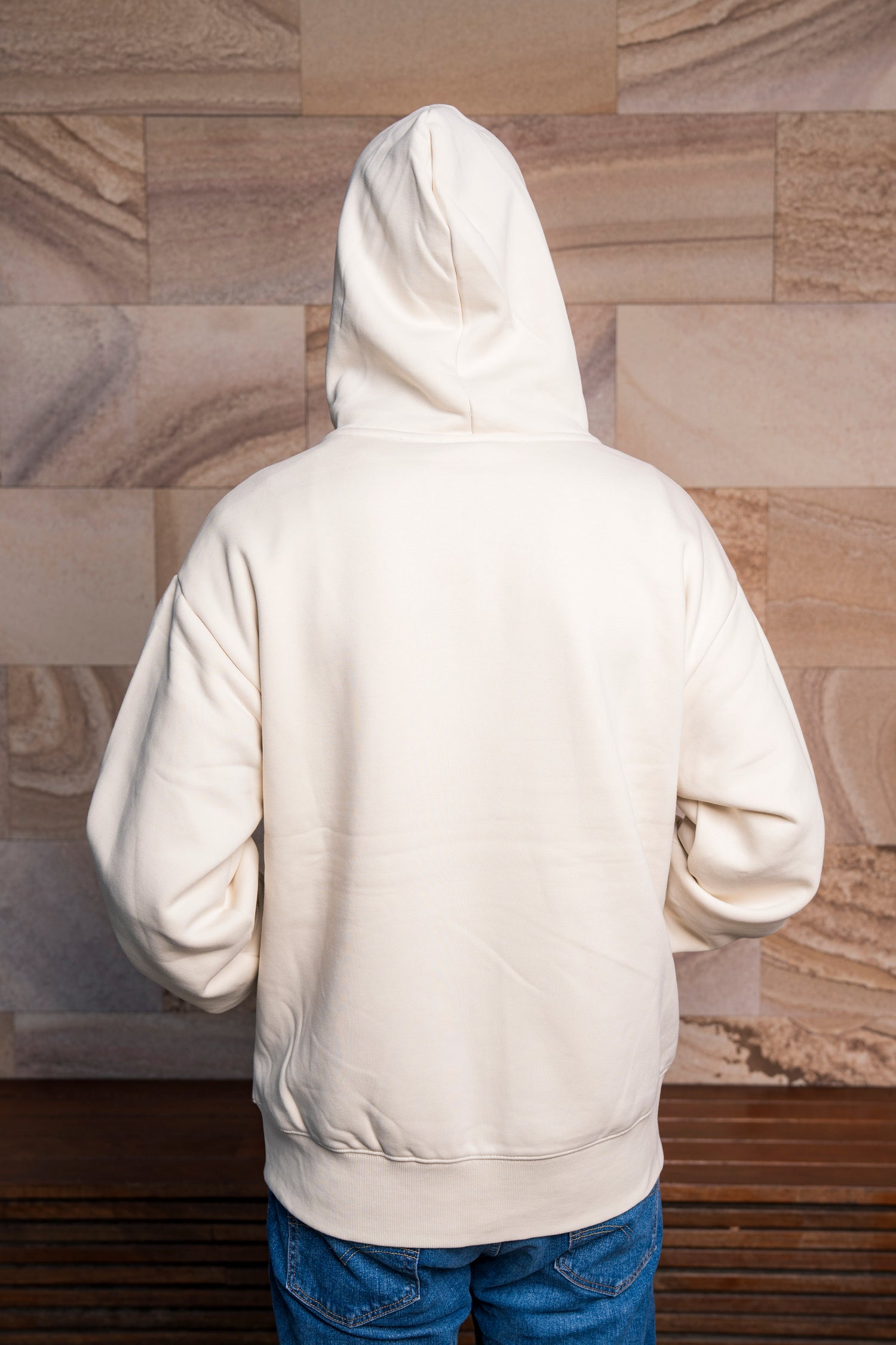 UQ Shield Oversized Zip Through Hoodie - Ecru