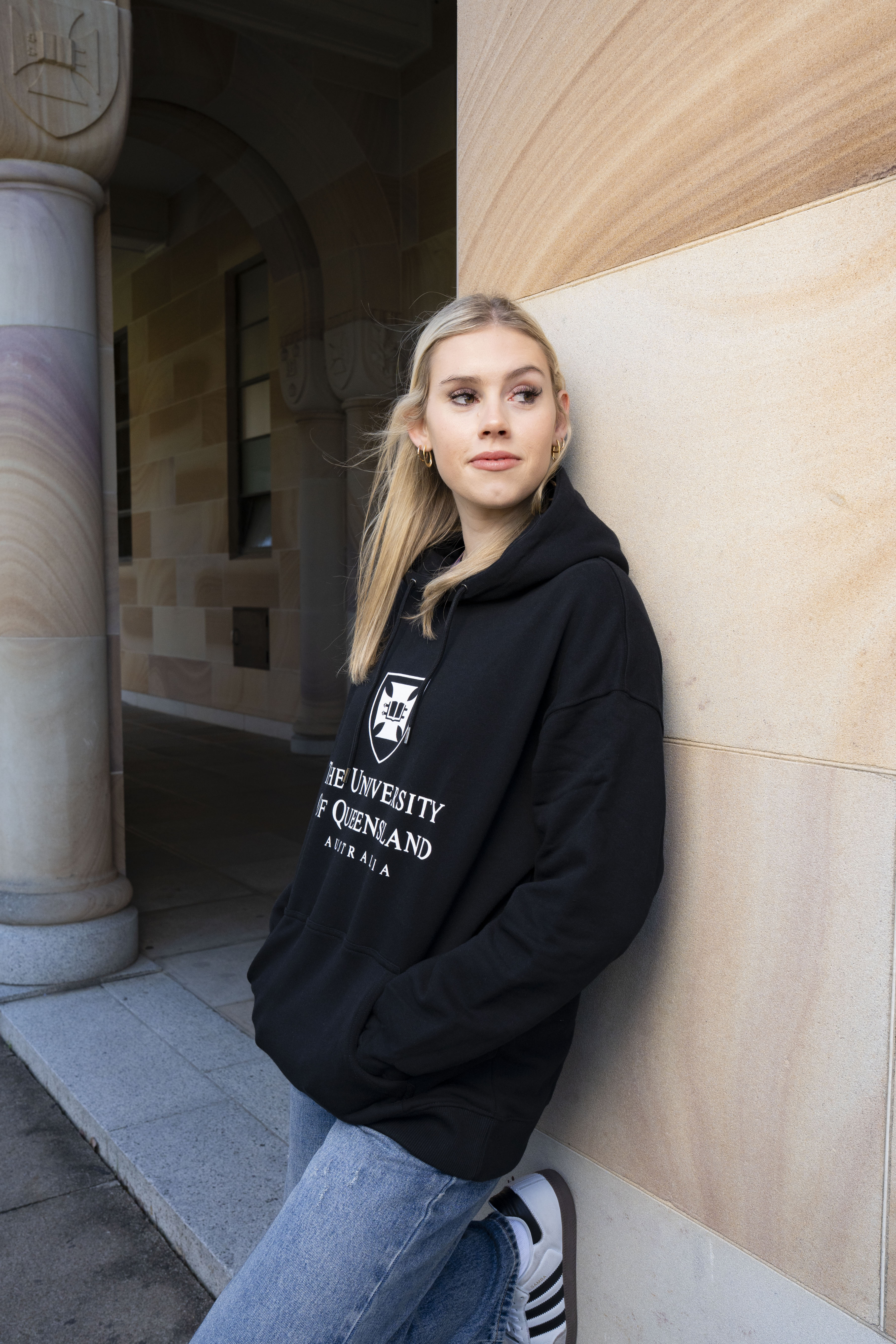 UQ Shield Unisex Hoodie - Black