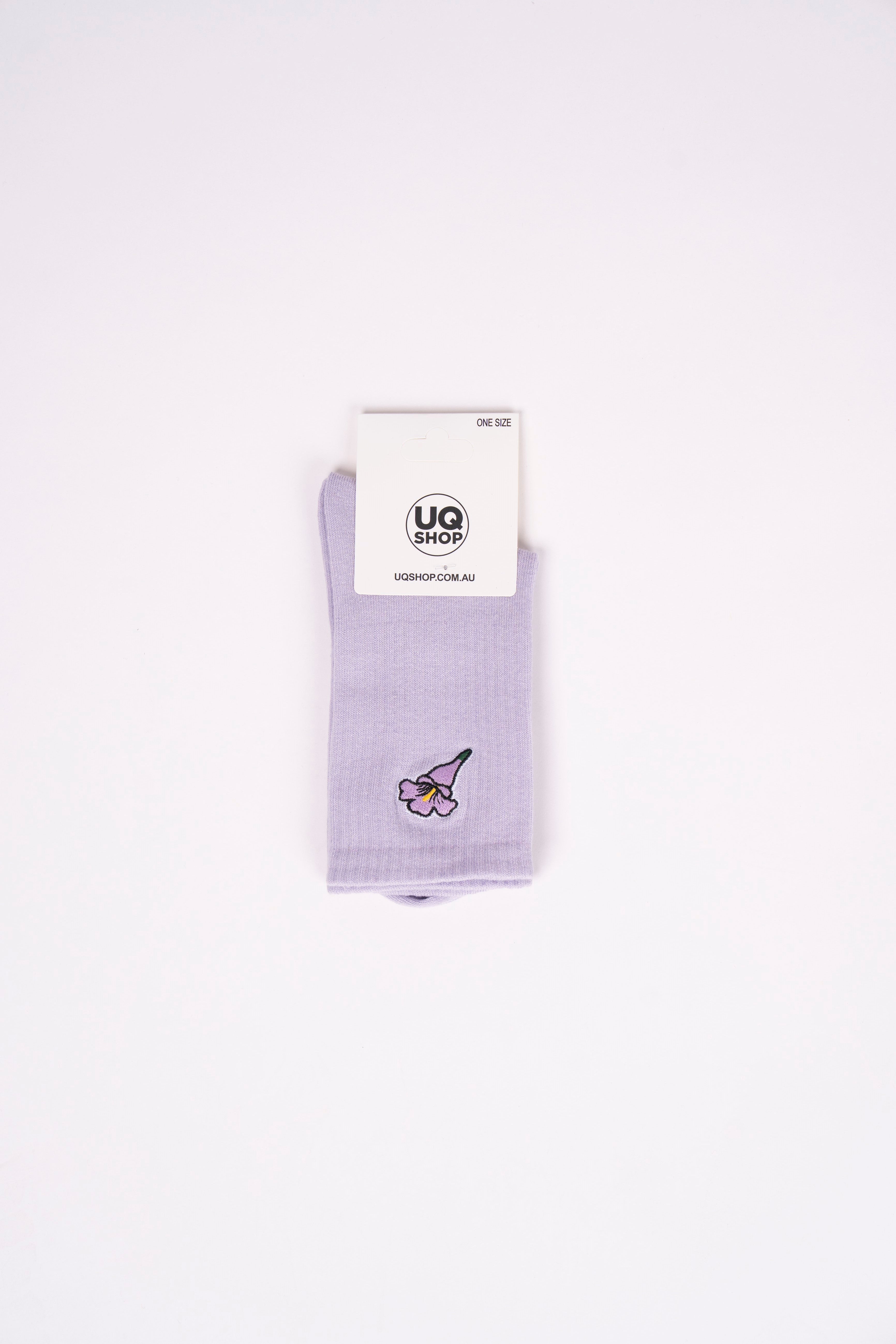 UQ Jacaranda Crew Socks