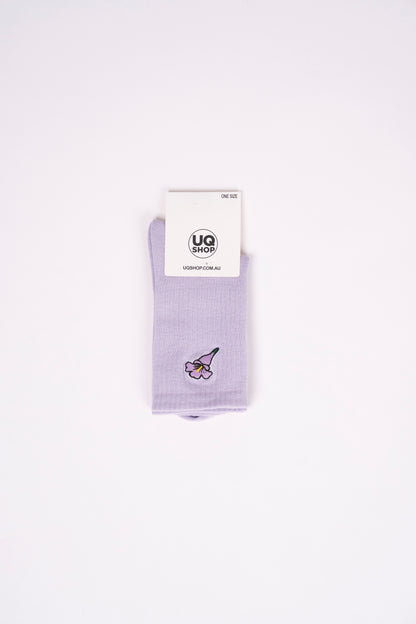 UQ Jacaranda Crew Socks