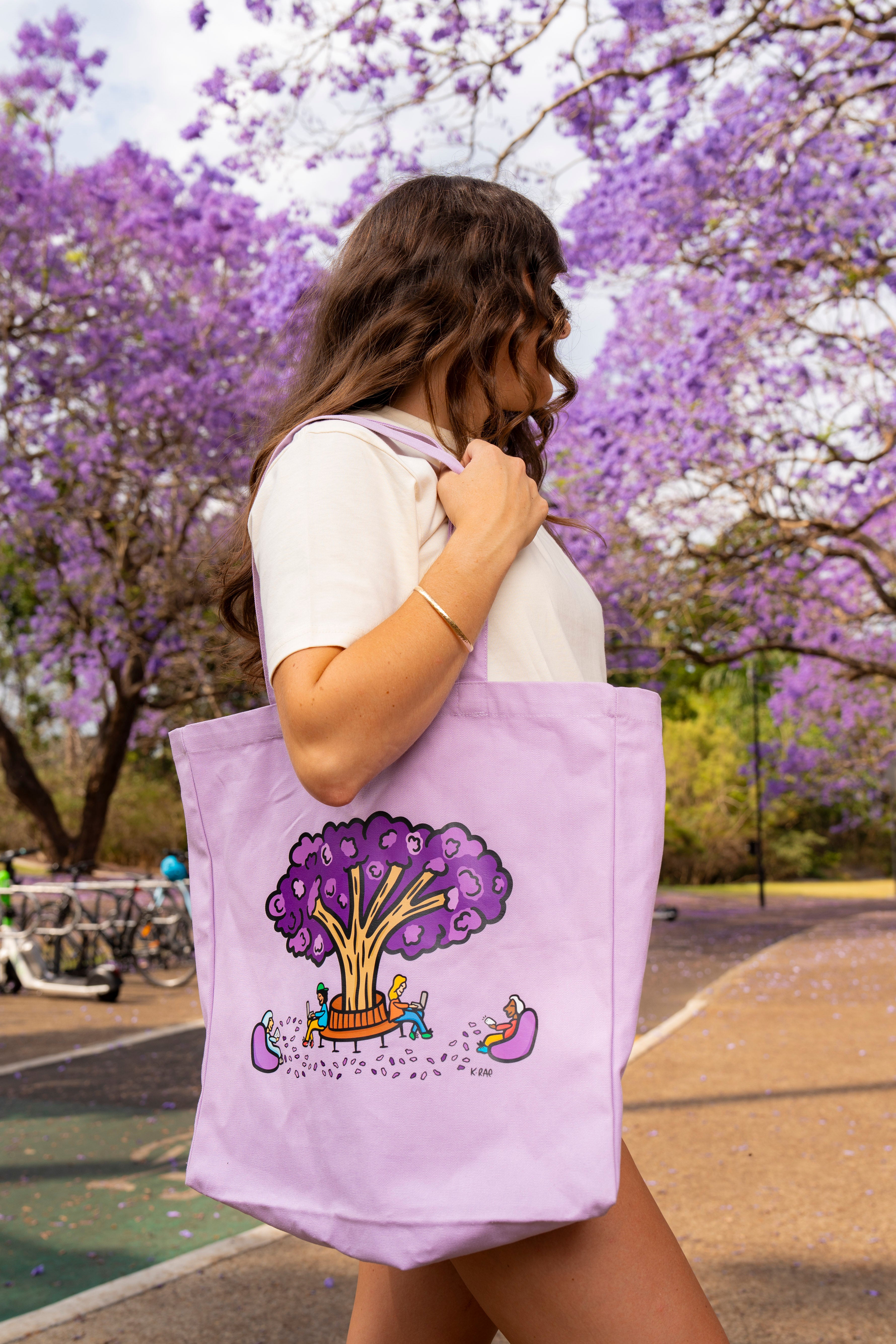 K-Rae x UQ Shop Oversized Tote Bag - Jacaranda Tree