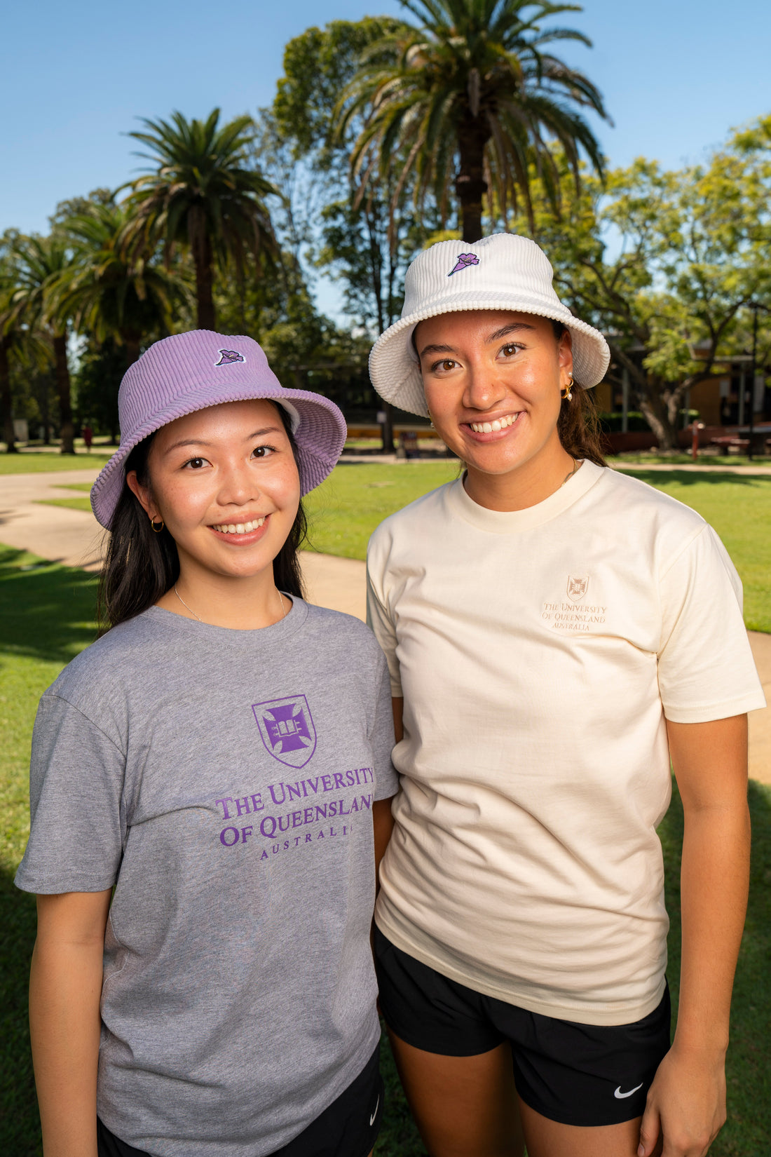 UQ Jacaranda Corduroy Bucket Hat - White