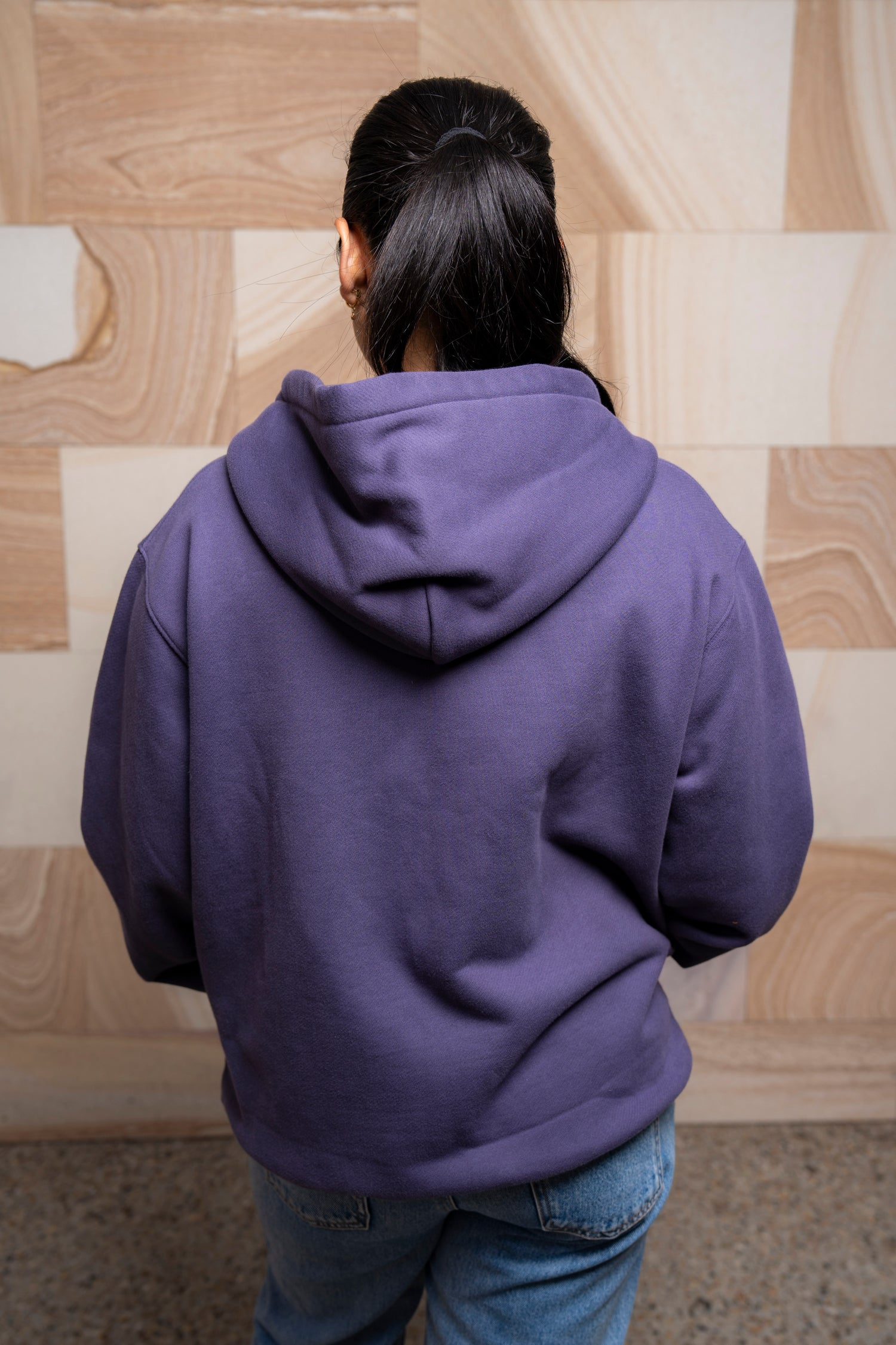 UQ Shield Oversized Zip Through Hoodie - Purple