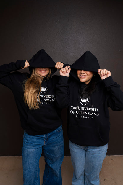 UQ Shield Unisex Hoodie - Black