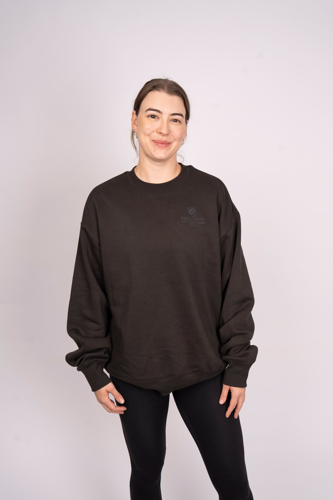 UQ Shield Embroidered Sweater - Charcoal