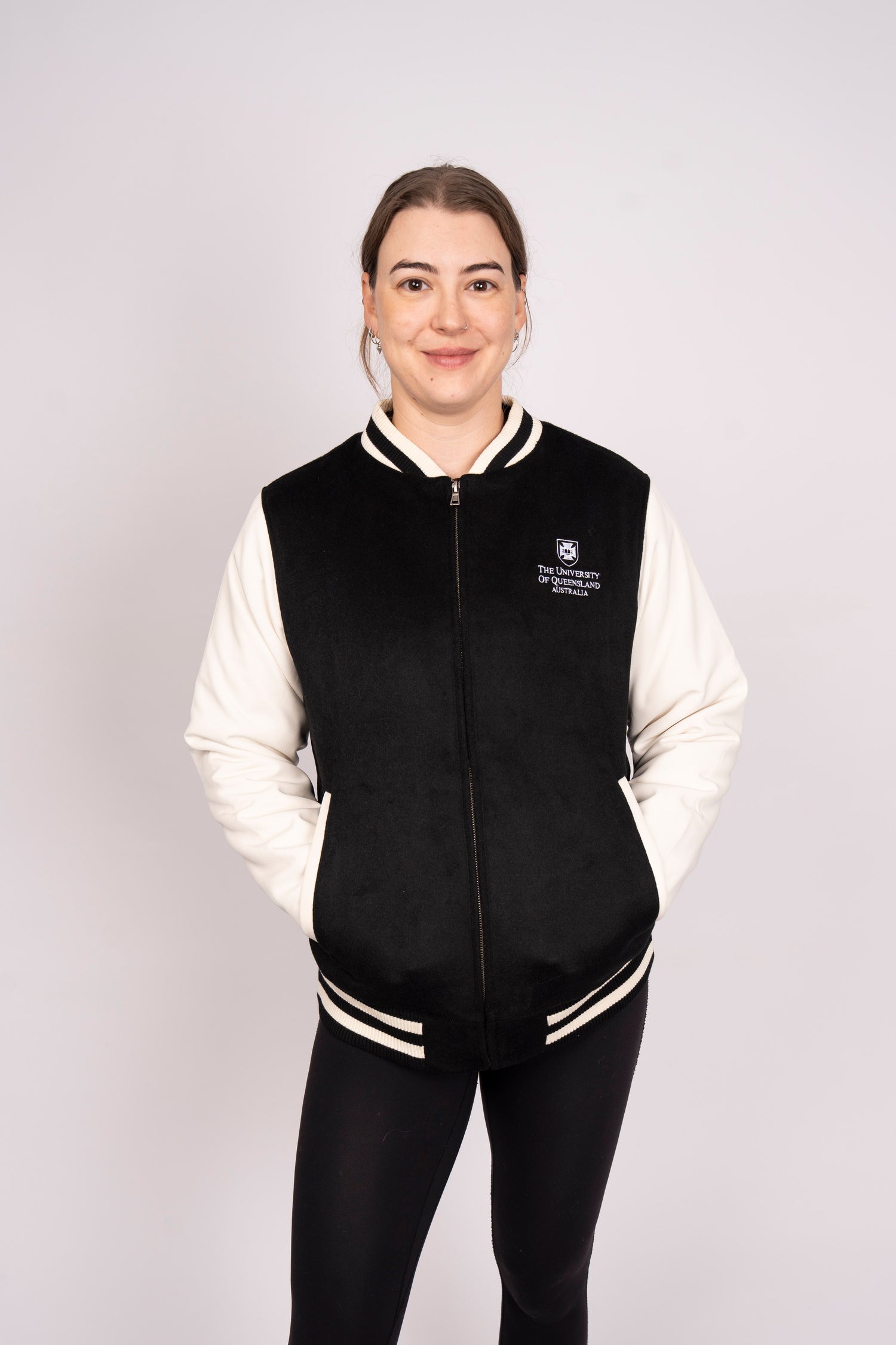 UQ Shield Varsity Jacket - Black