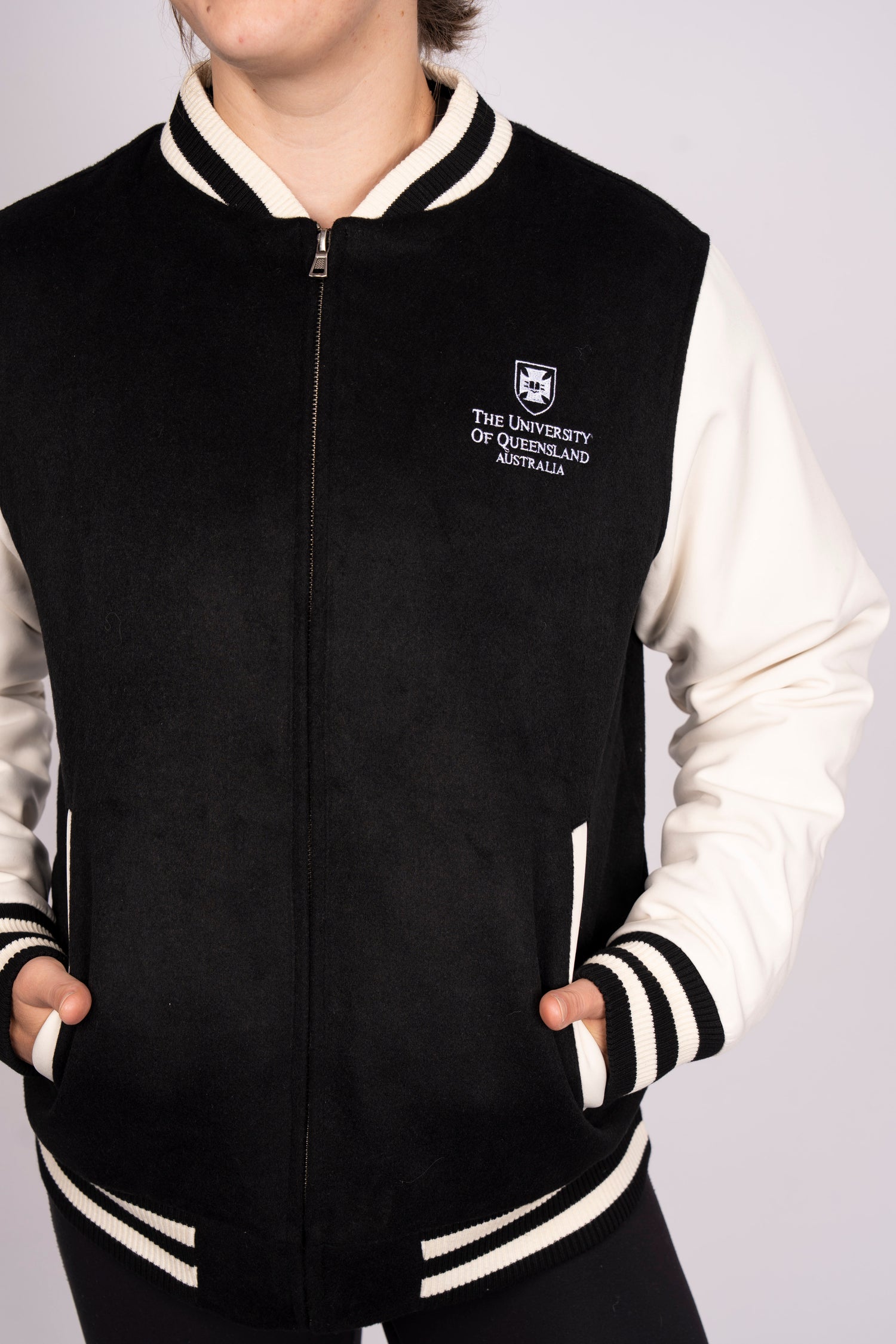 UQ Shield Varsity Jacket - Black