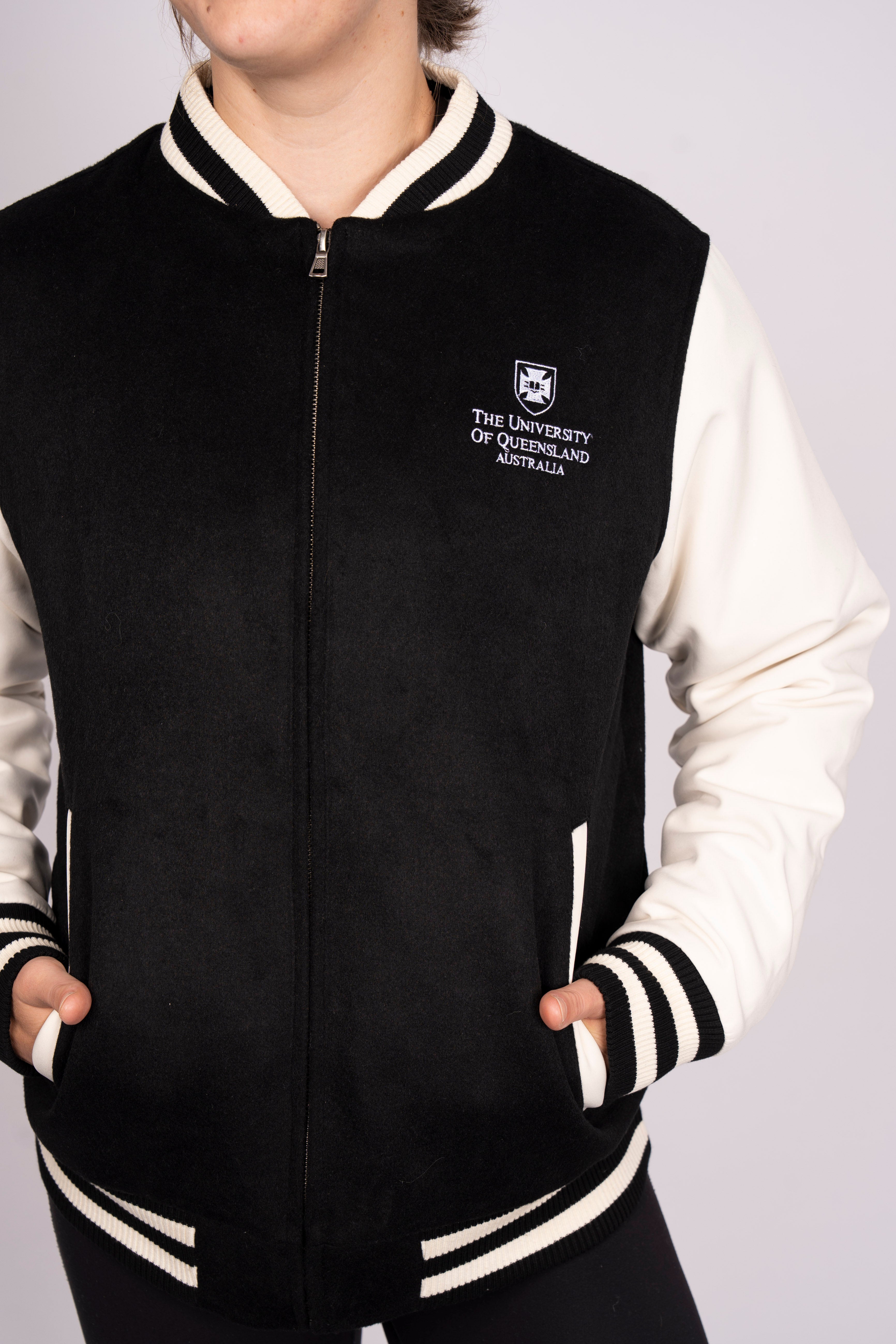 UQ Shield Varsity Jacket - Black