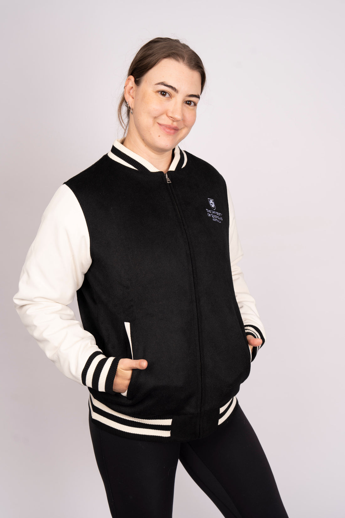 UQ Shield Varsity Jacket - Black