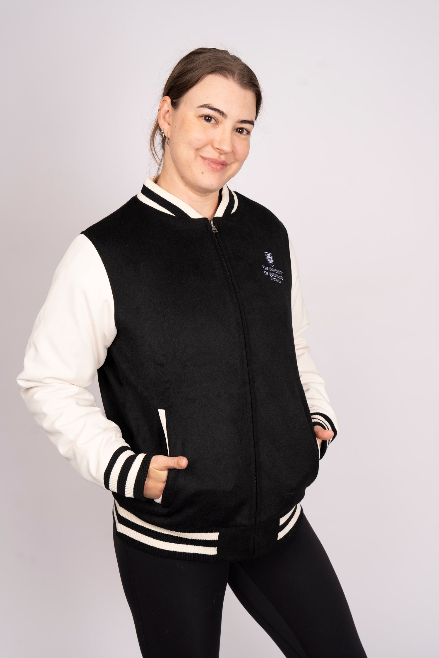UQ Shield Varsity Jacket - Black