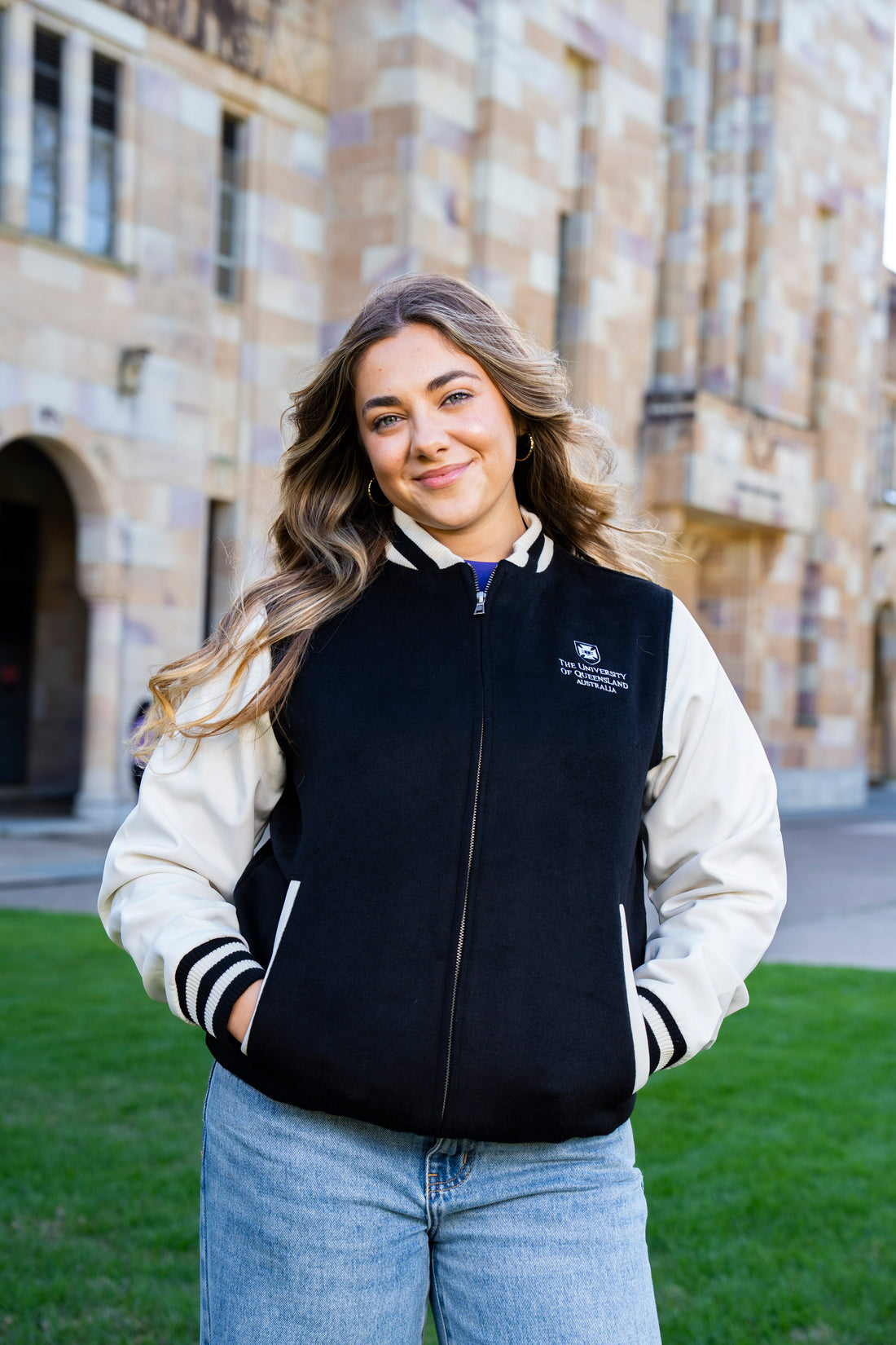 UQ Shield Varsity Jacket - Black