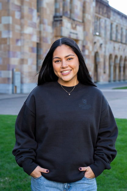 UQ Shield Embroidered Sweater - Charcoal
