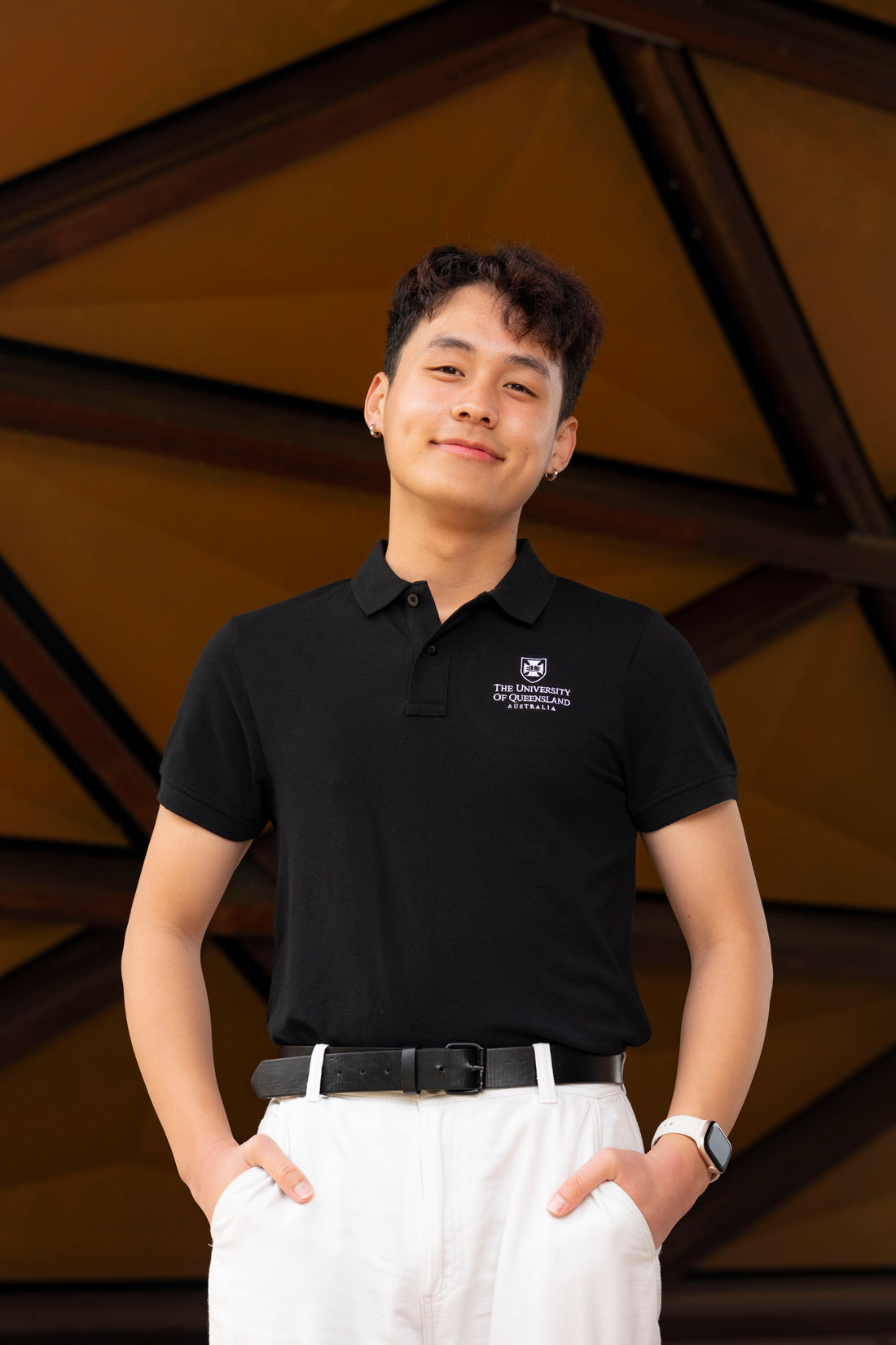 UQ Shield Mens Polo - Black