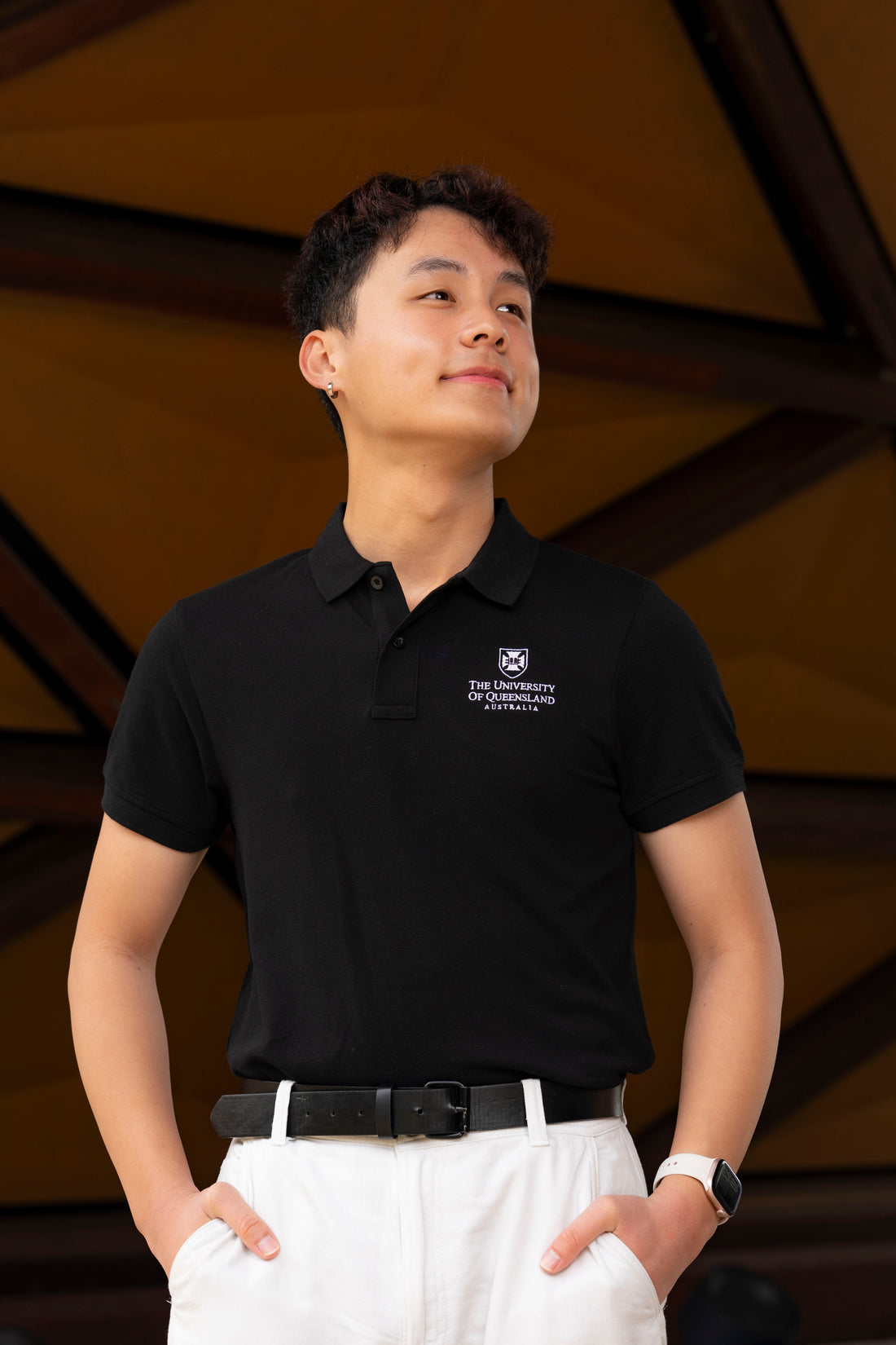 UQ Shield Mens Polo - Black