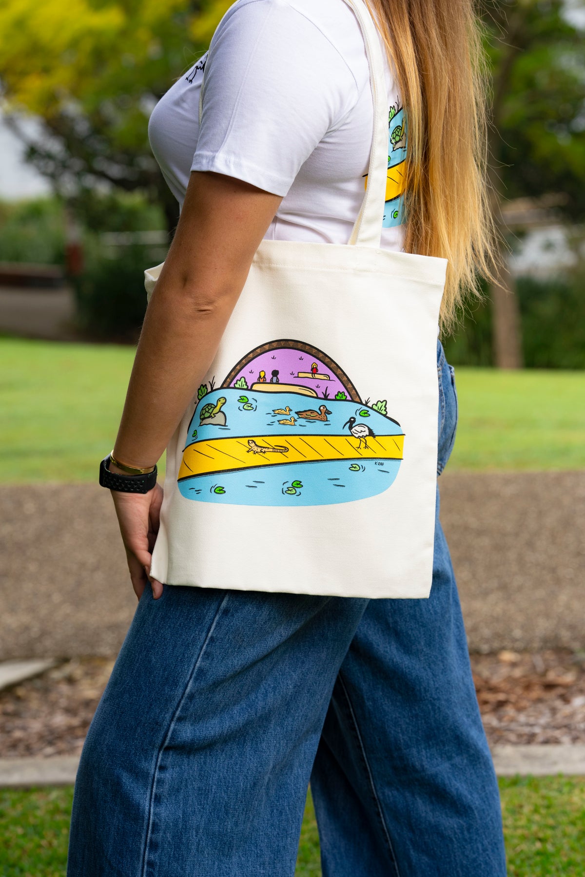 K-Rae x UQ Shop Tote Bag - UQ Lake
