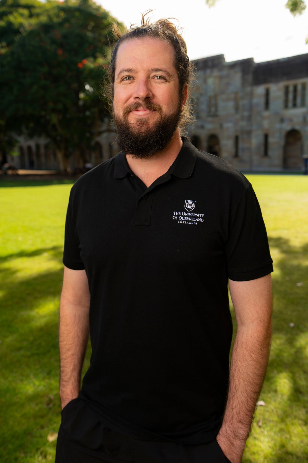 UQ Shield Mens Polo - Black