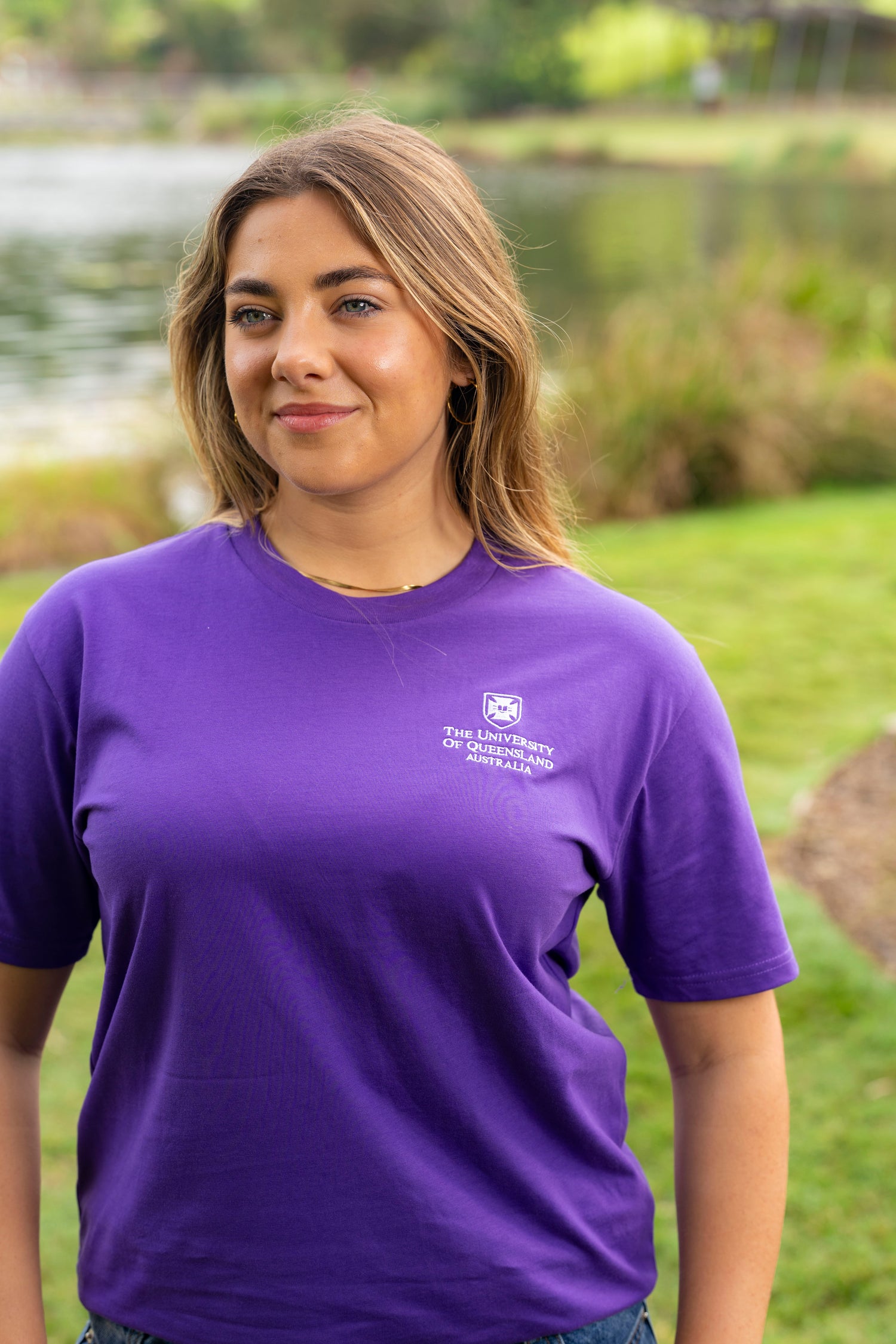 UQ Shield Embroidered Tee - Purple