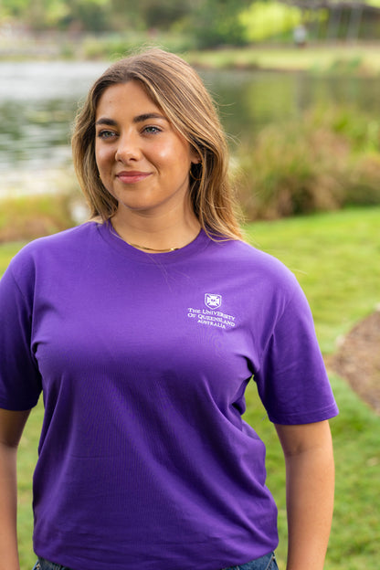 UQ Shield Embroidered Tee - Purple