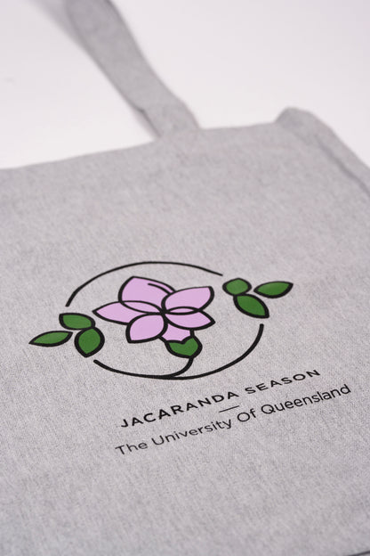 UQ Jacaranda Flower Tote - Grey